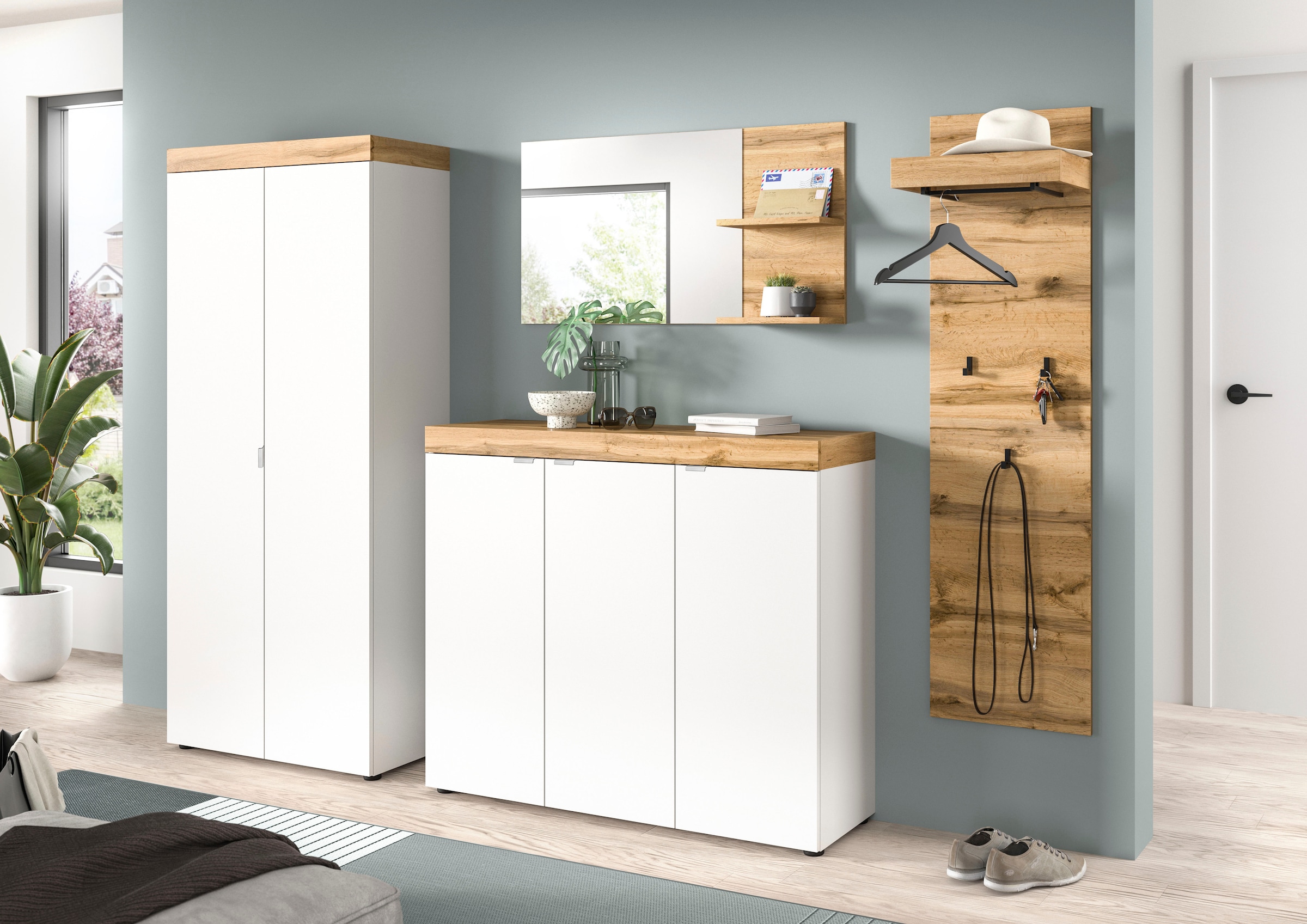 OTTO home Schuhschrank »MAMBO II, Breite 115 cm, 3 Türen, 10 Einlegeböden« 1 Stk. tlg. Schuhschrank, Schuhkommode, Flur, Diele