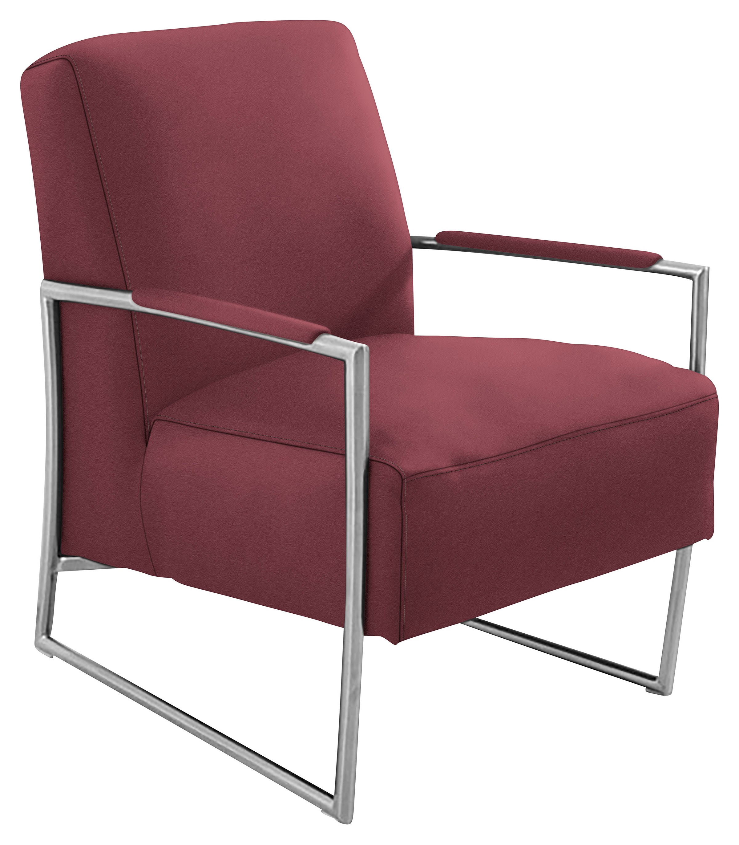 K+W Komfort & Wohnen Cocktailsessel, mit bezogenen Armlehnen, Gestell in Metall Edelstahloptik