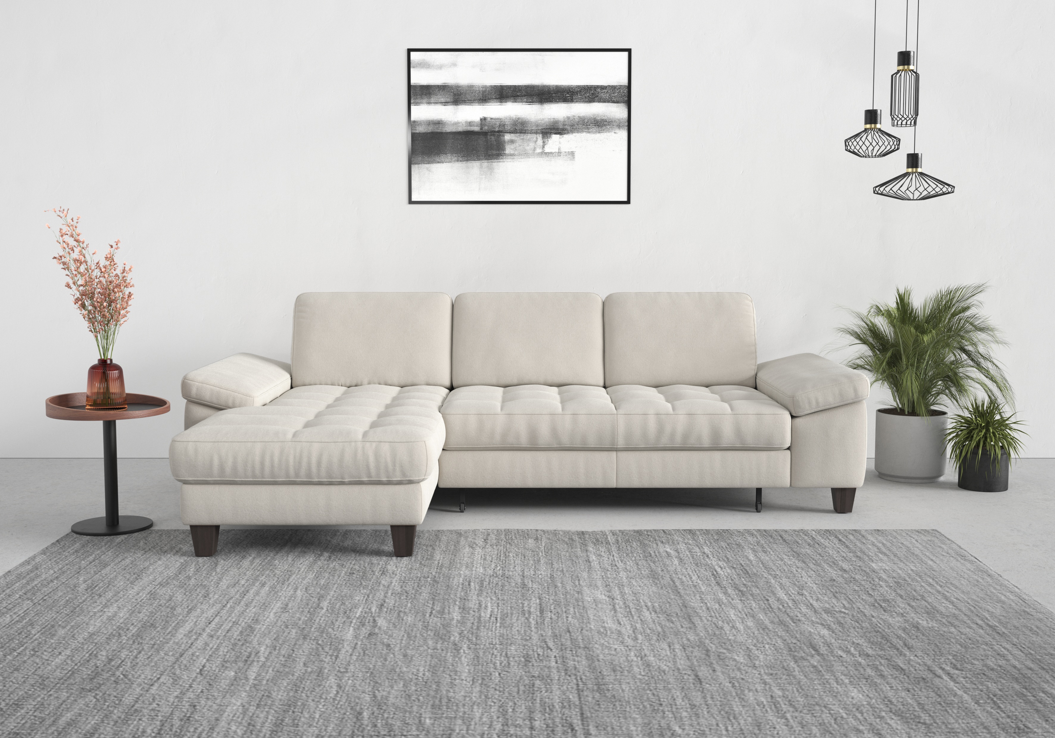 sit&more Ecksofa "Westham L-Form" Recamiere, mit oder ohne Schlaffunktion, Bettkasten, Füße wengefarben