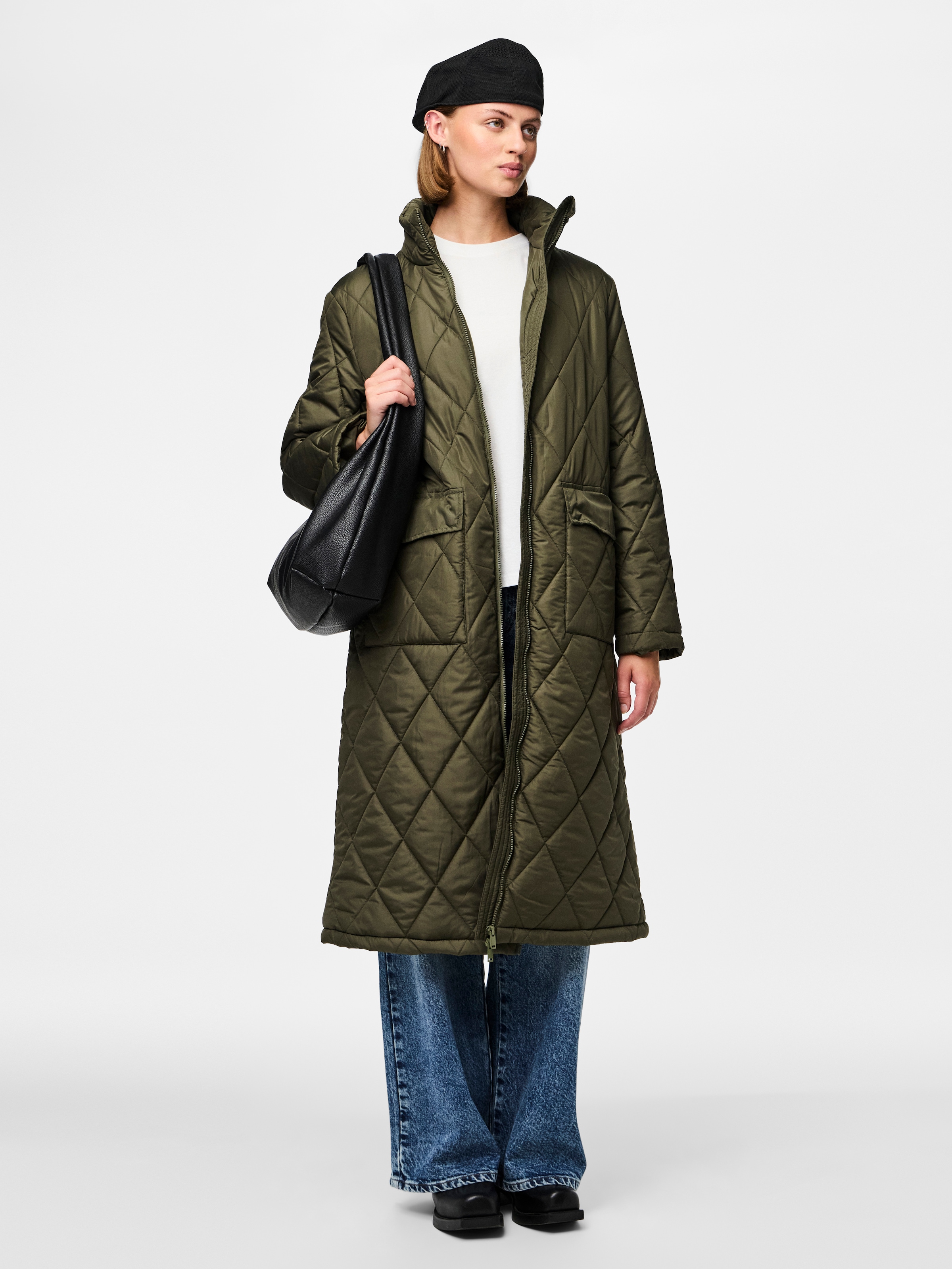 pieces Steppmantel »PCMAILEY LONG QUILTED JACKET NOOS BC«