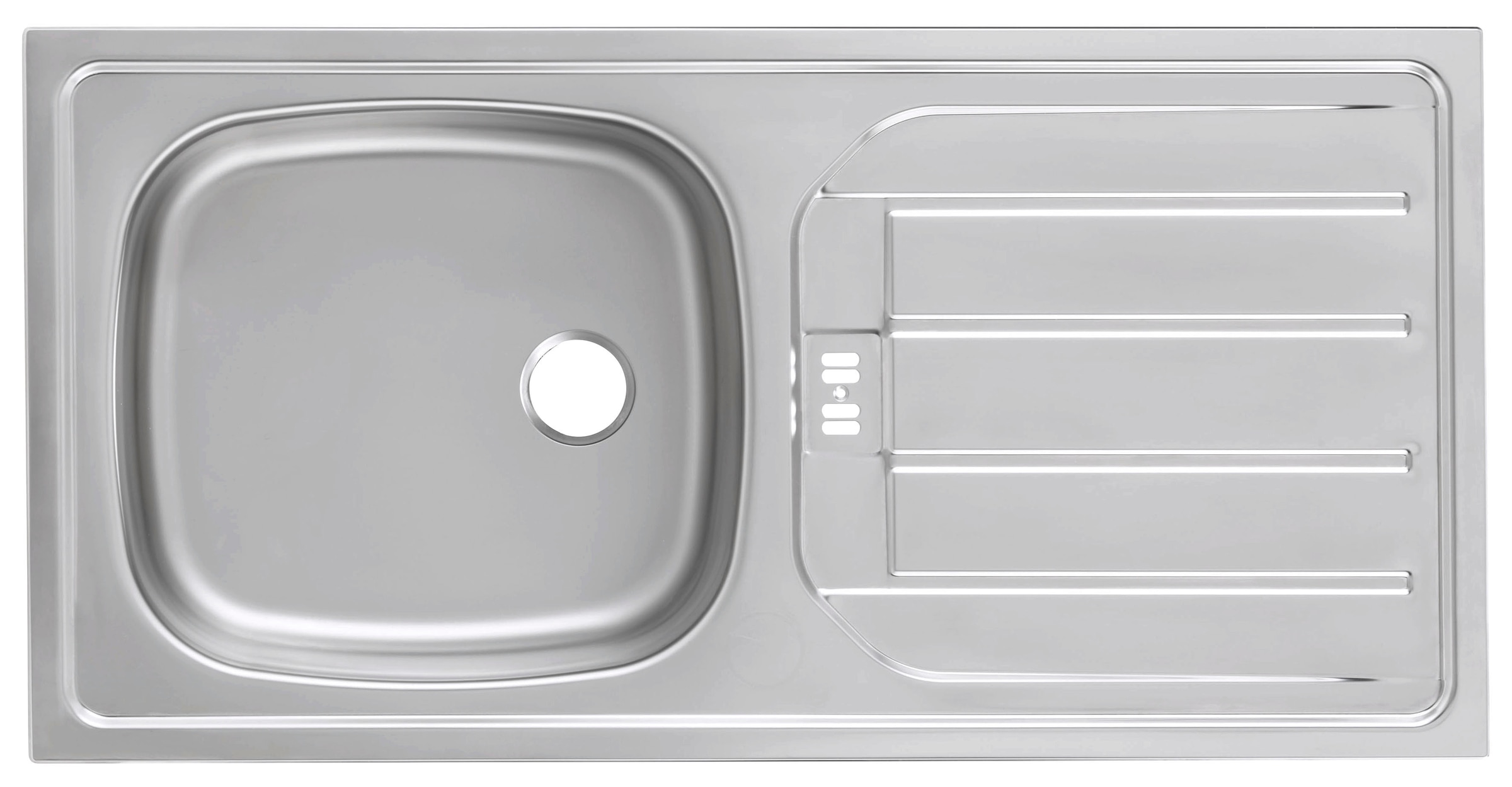 KOCHSTATION Spülenschrank »KS-Luhe« 120 cm breit, hochwertige MDF-Fronten mit waagerechter Lisene