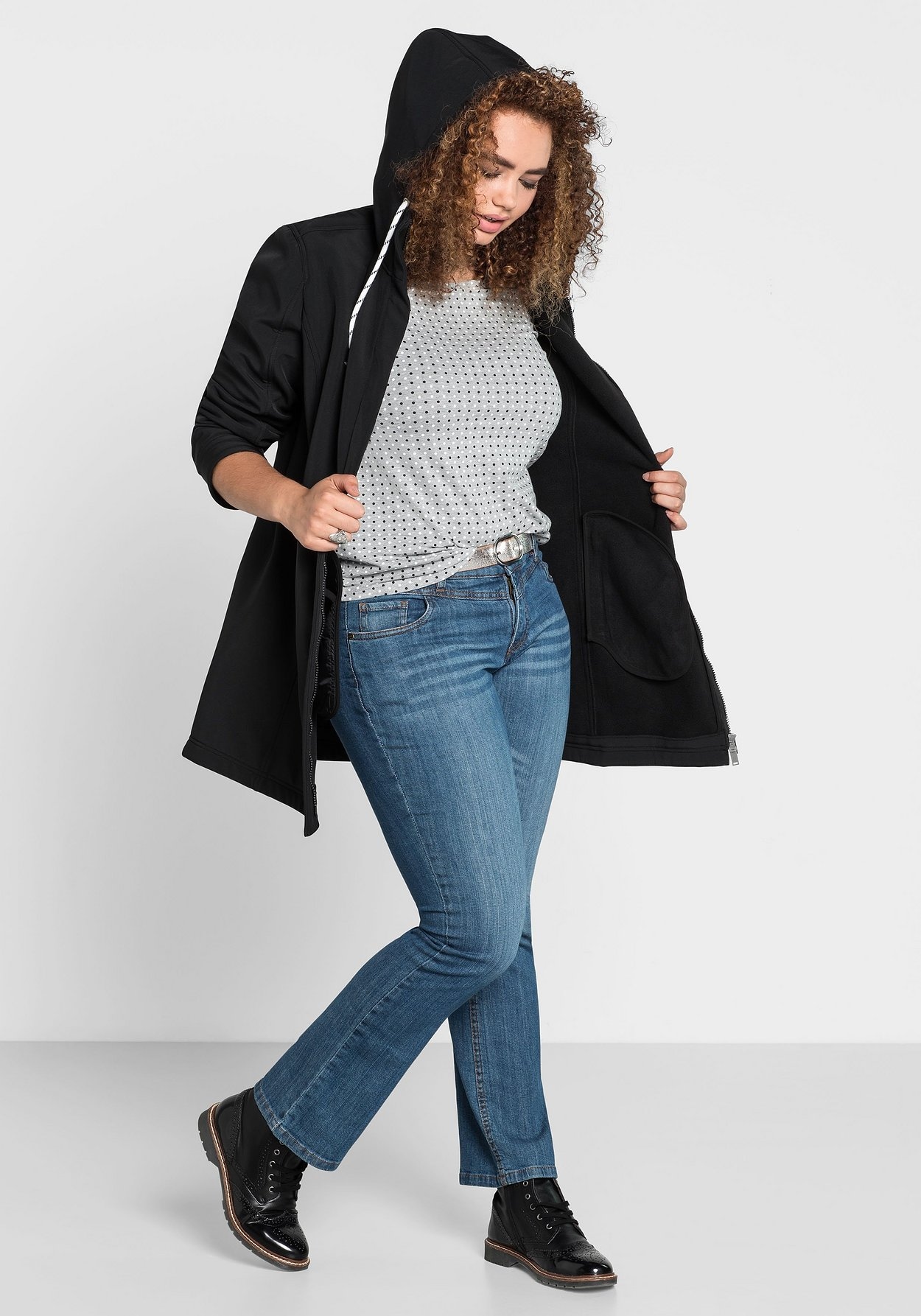 Sheego Softshelljacke »Long-Softshelljacke mit weicher Fleece-Innenseite«