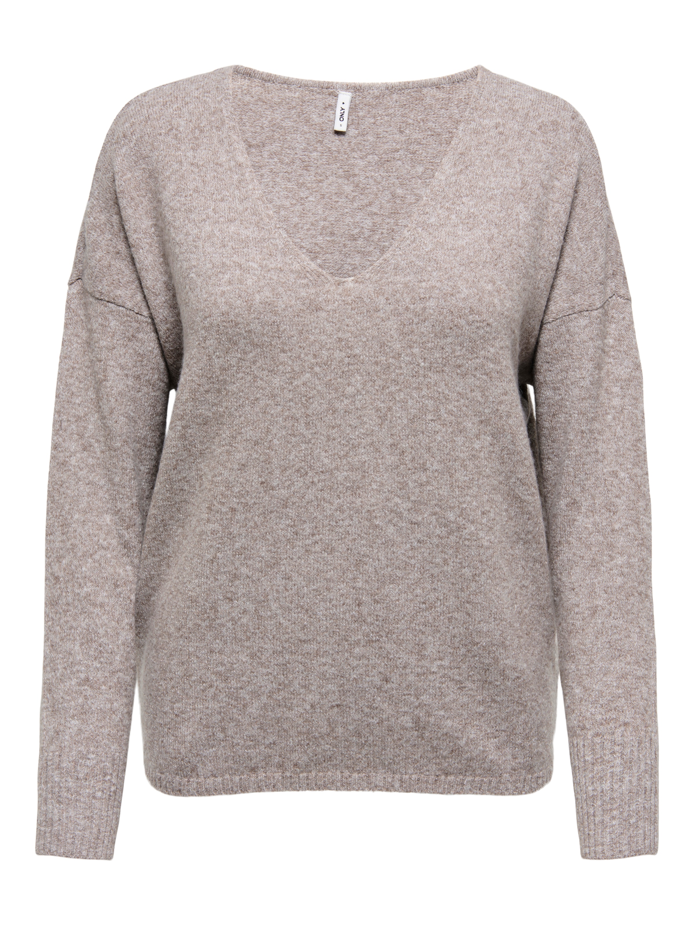 ONLY »ONLRICA LIFE L/S V-NECK PULLO KNT NOOS« Materialmix, regular fit