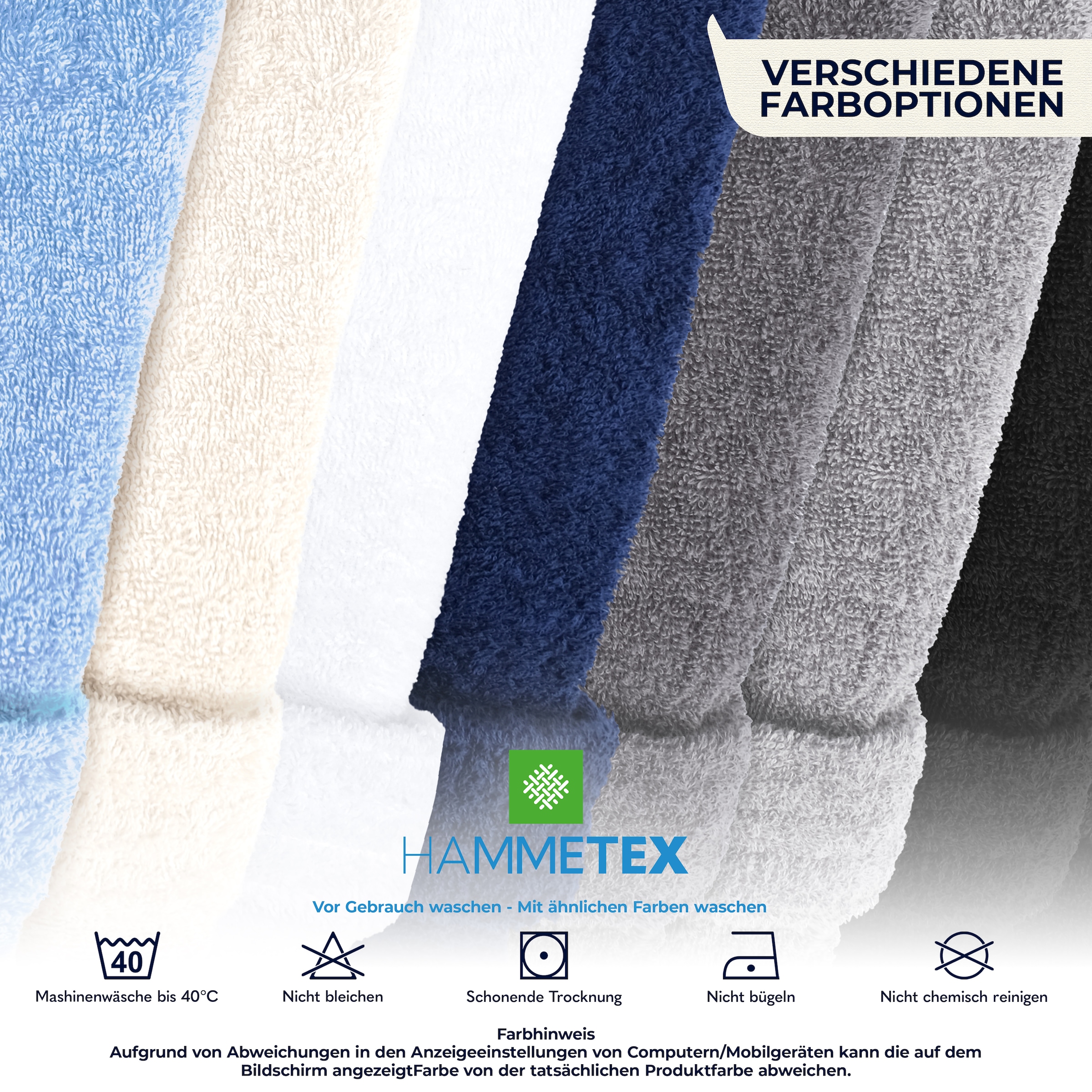 HAMMETEX Herrenbademantel »hergestellt aus 100% Baumwolle – 380 g/m² Frottee, mit Taschen« 1 Stk. saugfähig & Weich