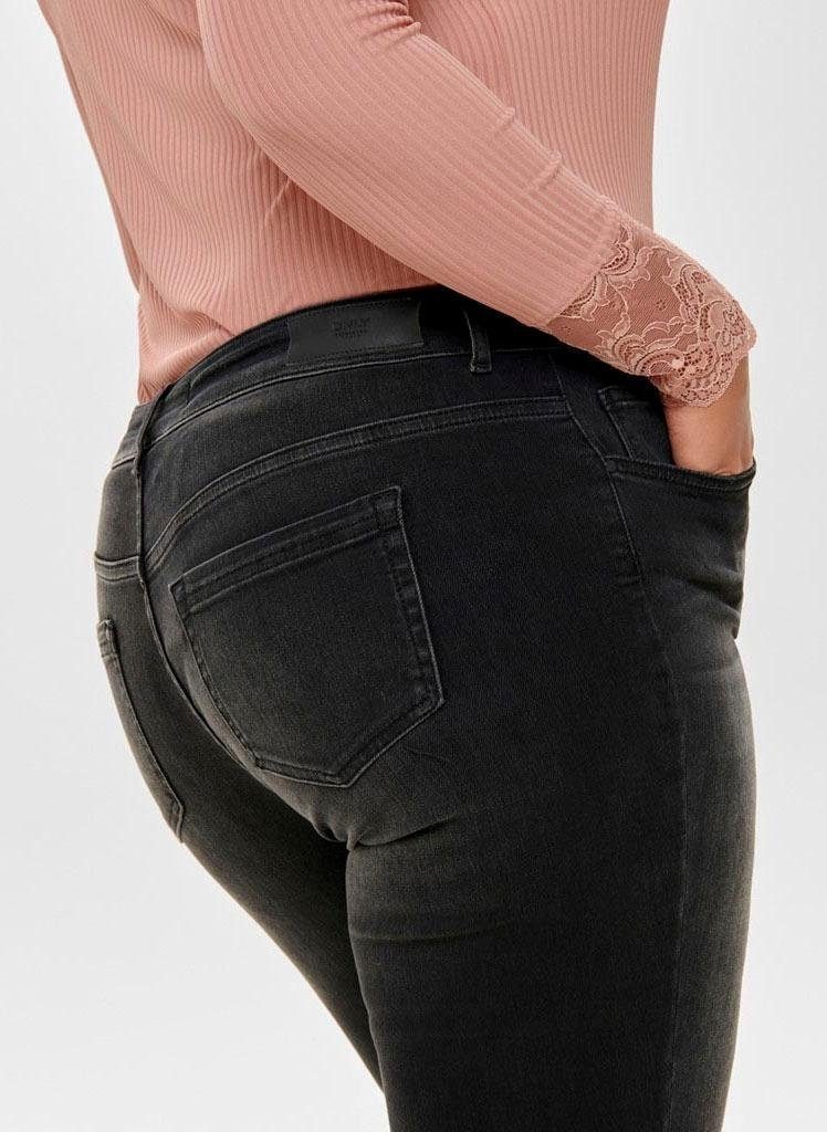 ONLY CARMAKOMA Skinny-fit-Jeans »CARWILLY REG SK ANK JNS«, in washed-out Optik