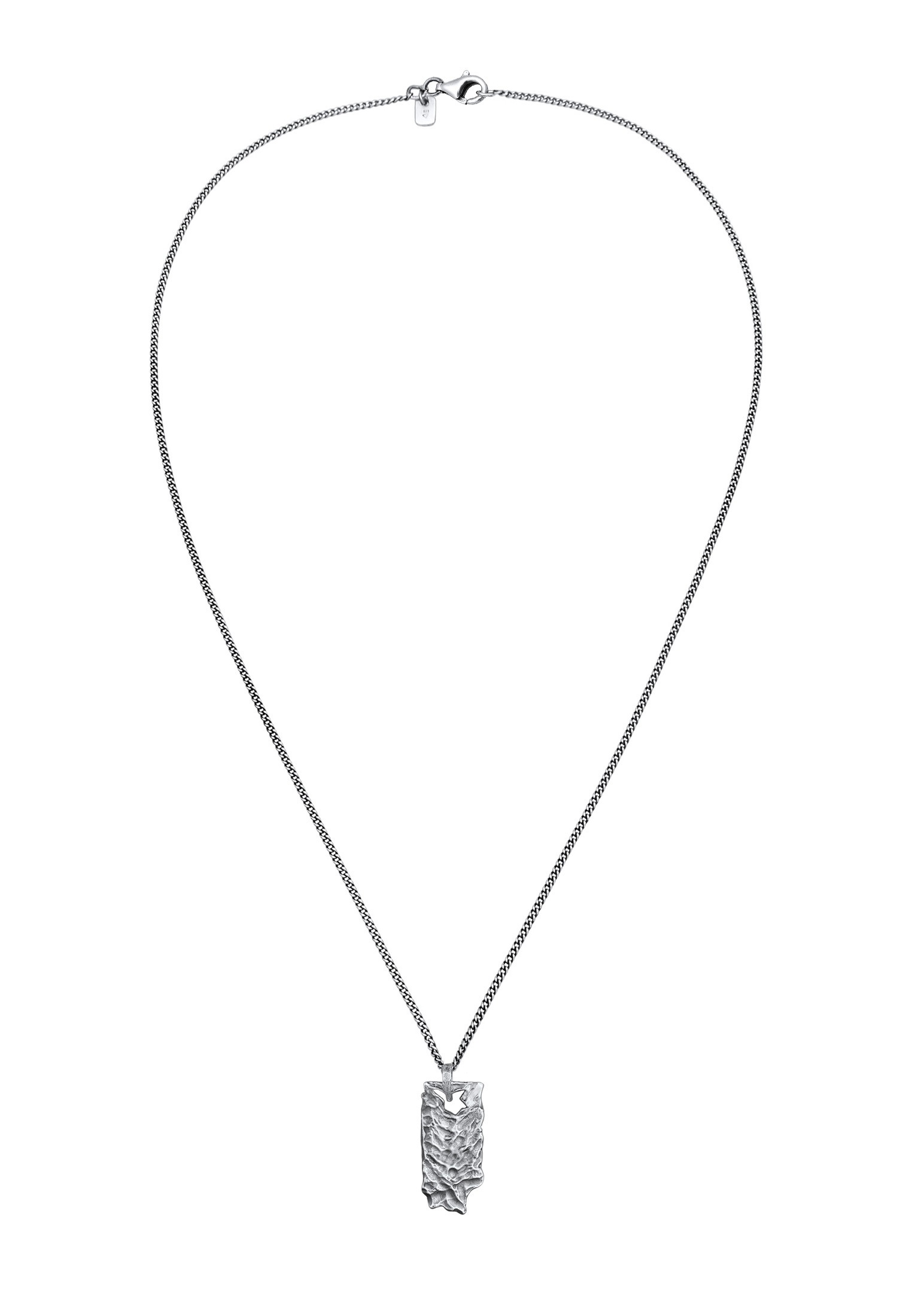 Kuzzoi Kette mit Anhänger »Halskette Rechteckiger Anhänger natürlicher Look 925 Silber«