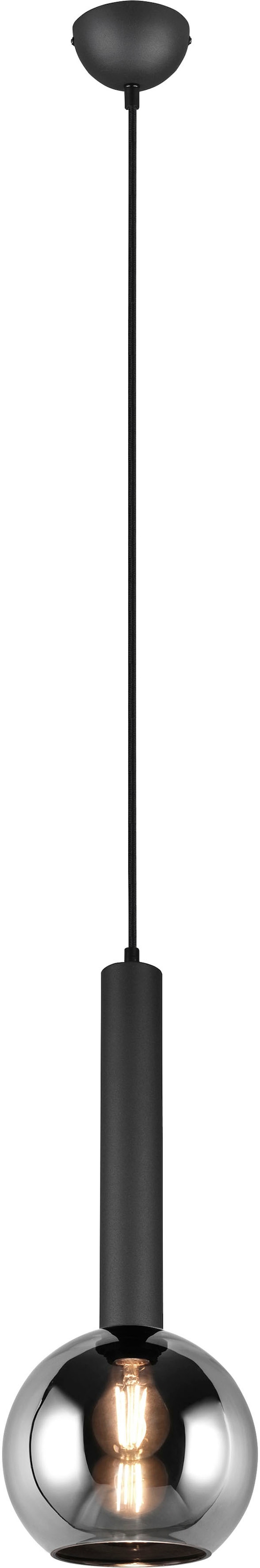 TRIO Leuchten Pendelleuchte »Clayton«, 1 flammig, Leuchtmittel E27 | ohne Leuchtmittel, Hängelampe höhenverstellbar bis 150cm, Glas rauchfarbig, exkl 1xE27