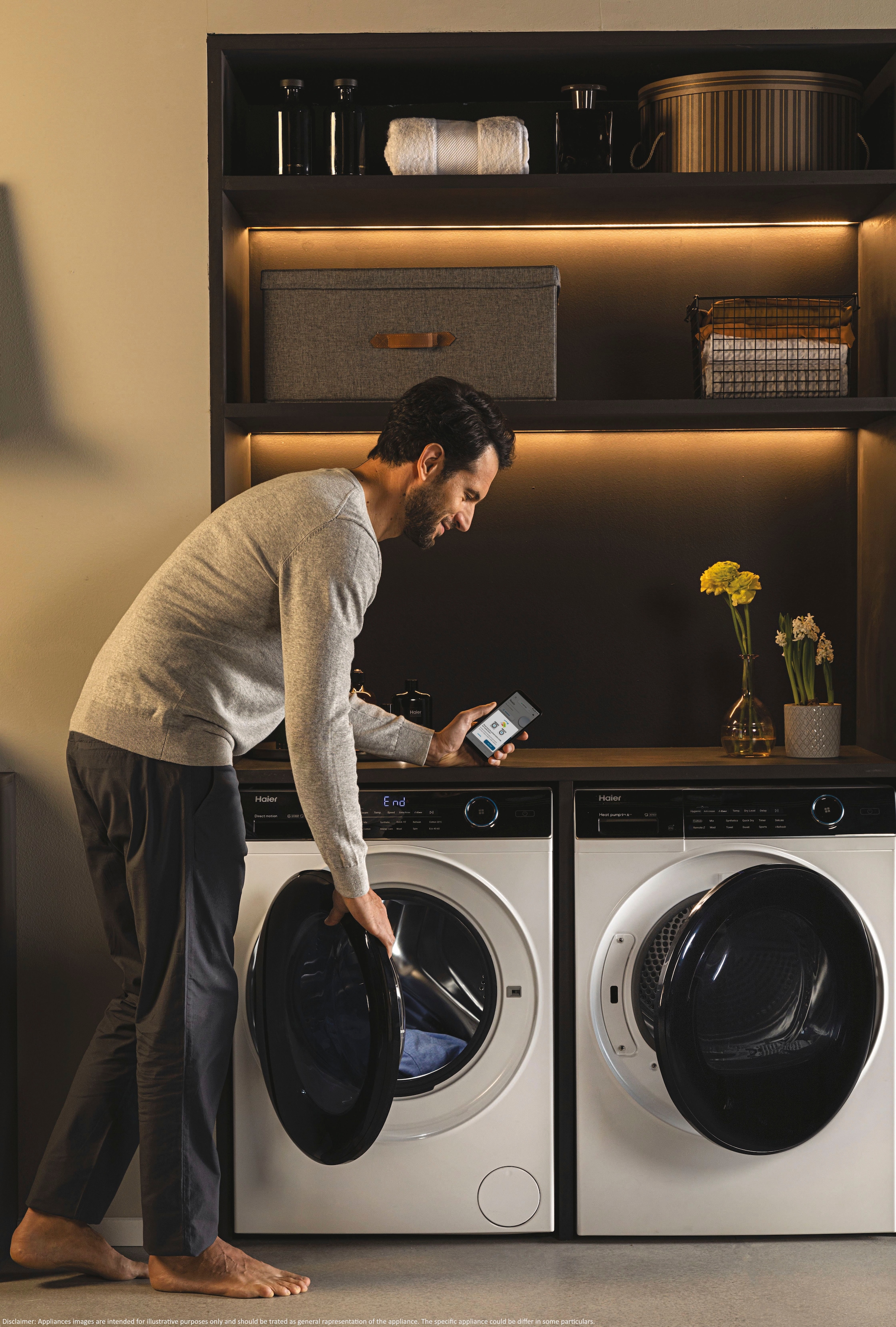Haier Waschtrockner »HWD90-B14959U1«, PRO 5 Serie, 9 kg, 6 kg, 1400 U/min, Flüsterleiser Motor, Wi-Fi & hOn App