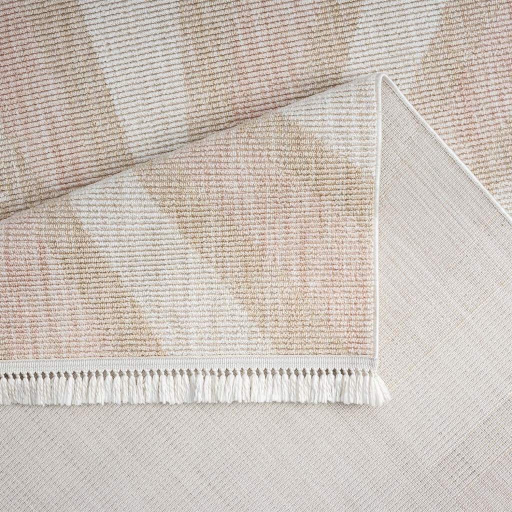 Carpet City Teppich »CLASICO 9152«, rechteckig, 11 mm Höhe, Läufer, Kurzflor, Hochtief-Muster, Boho, Fransen, Wohnzimmer