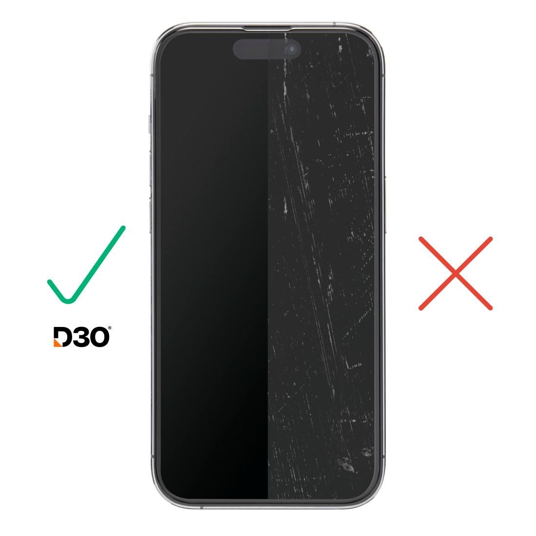 Hama Displayschutzglas »D3O Displayschutz, Schutzglas für Apple iPhone 16 mit Montagehilfe,«, für iPhone 16, mit Montagehilfe, extrem robust und langlebig