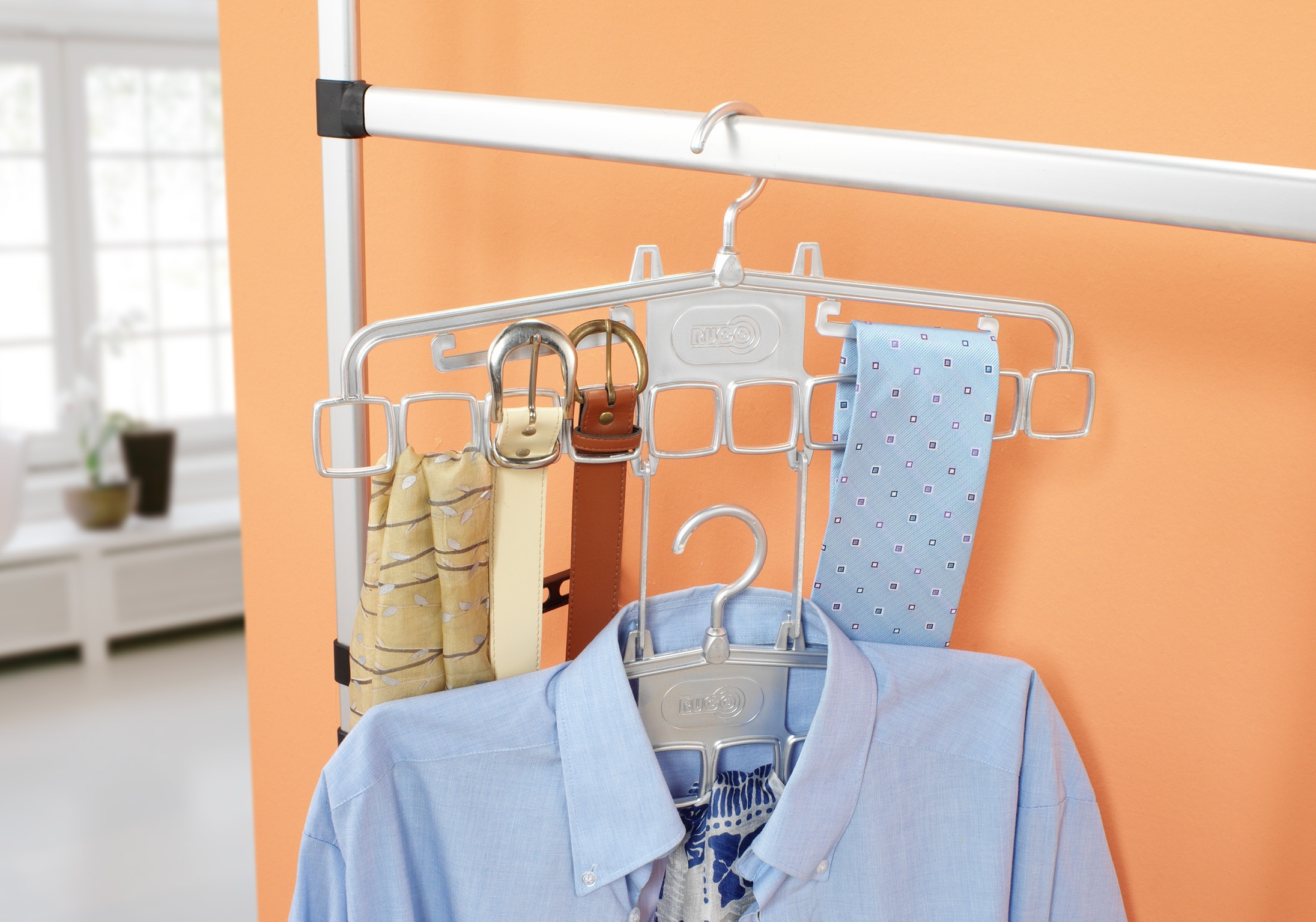 Ruco Mehrfach-Kleiderbügel »Variabler Kleiderbügel, 4er Set« Kleiderbügel, Raumsparbügel, Krawattenhalter, Made in Germany