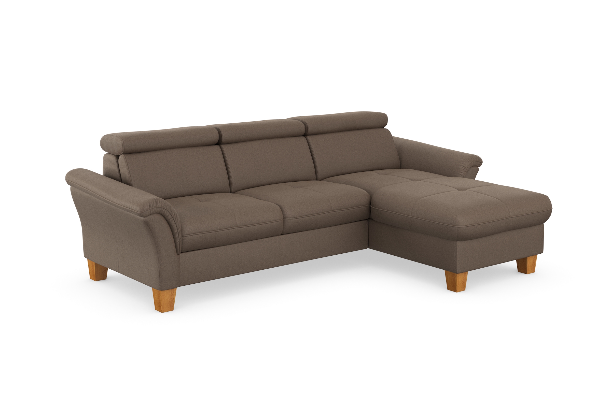 Home affaire Ecksofa »Lindgren L-Form« wahlweise mit Bett mit klappbaren Rollen, Kasten und Kopfverstellung