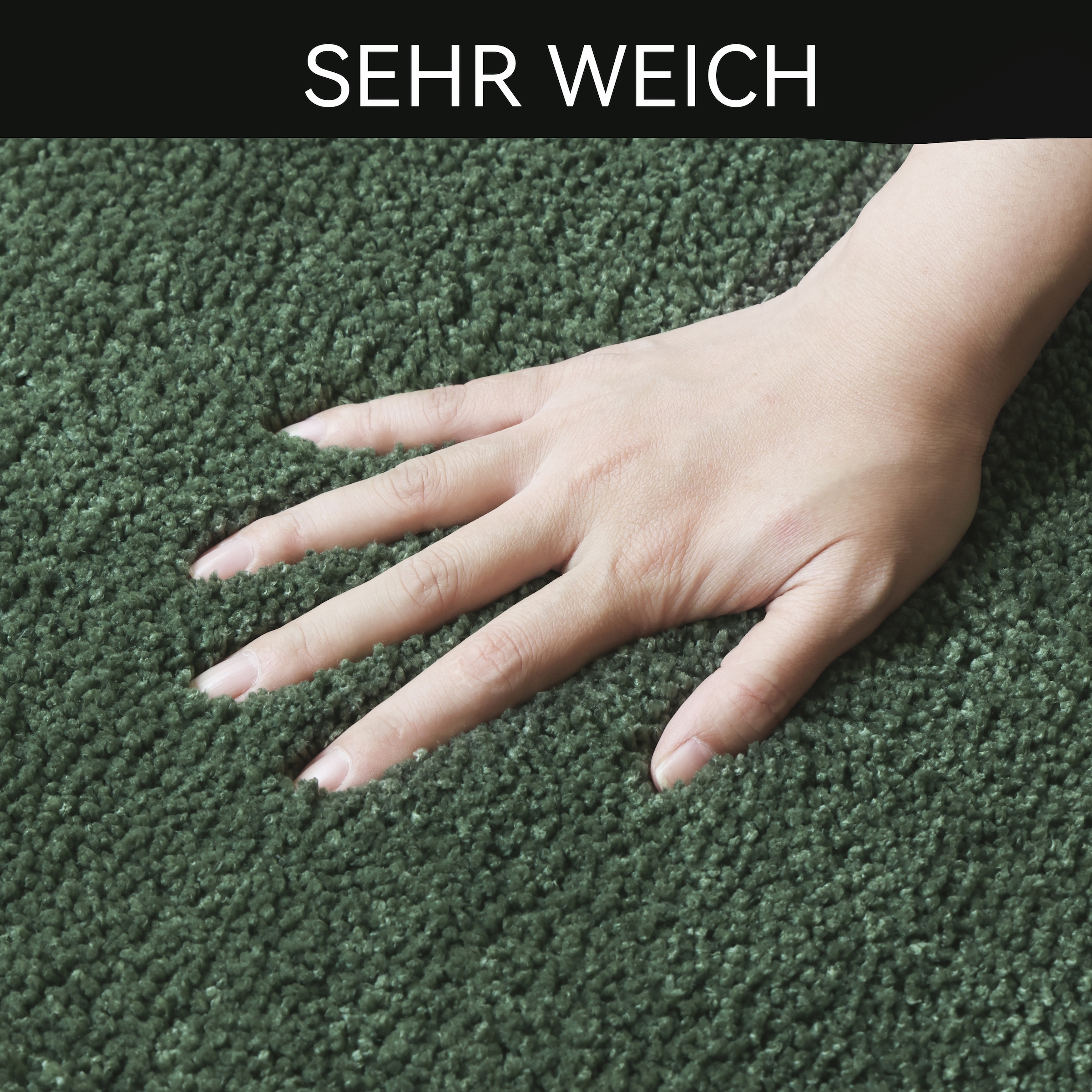 OTTO home Badematte »Sanremo mit Rahmen, Badvorleger, Badezimmer, sehr weich, Hoch-Tief« Höhe 25 mm rutschhemmend beschichtet fußbodenheizungsgeeignet | schnell trocknend Badteppich, unifarben, rechteckig und als 3-tlg. Set erhältlich