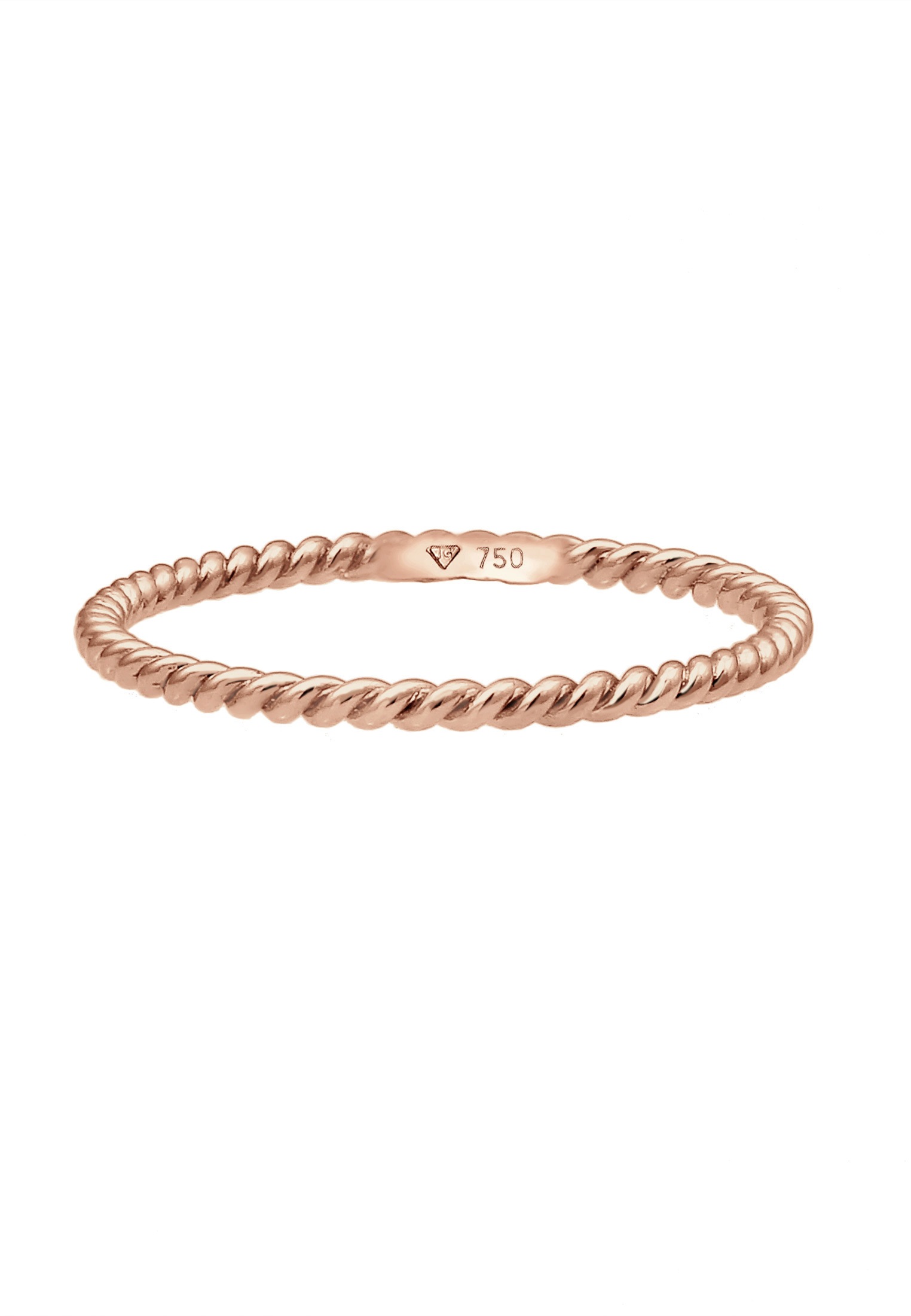Elli Premium Silberring »Ring Bandring Gedreht Twisted 750 Rosegold«