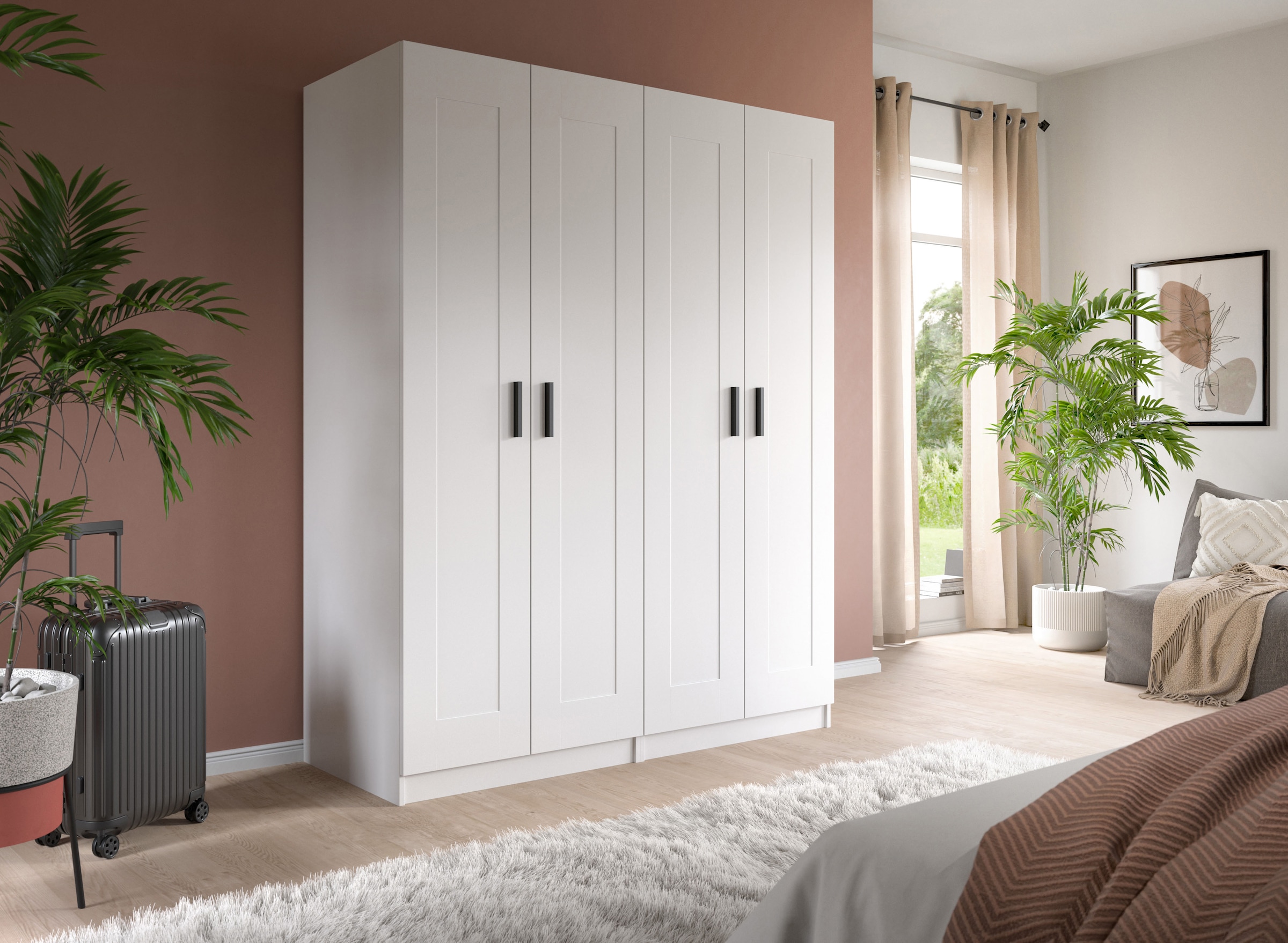 Home affaire Kleiderschrank »Farmsen, TOPSELLER!, Schlafzimmerschrank, Garderobe, Schrank« Schrank-Kombi, Schlafzimmer, Garderobenschrank, Flur,  Set best. aus: 2 Kleiderschränken, individuell platzierbar