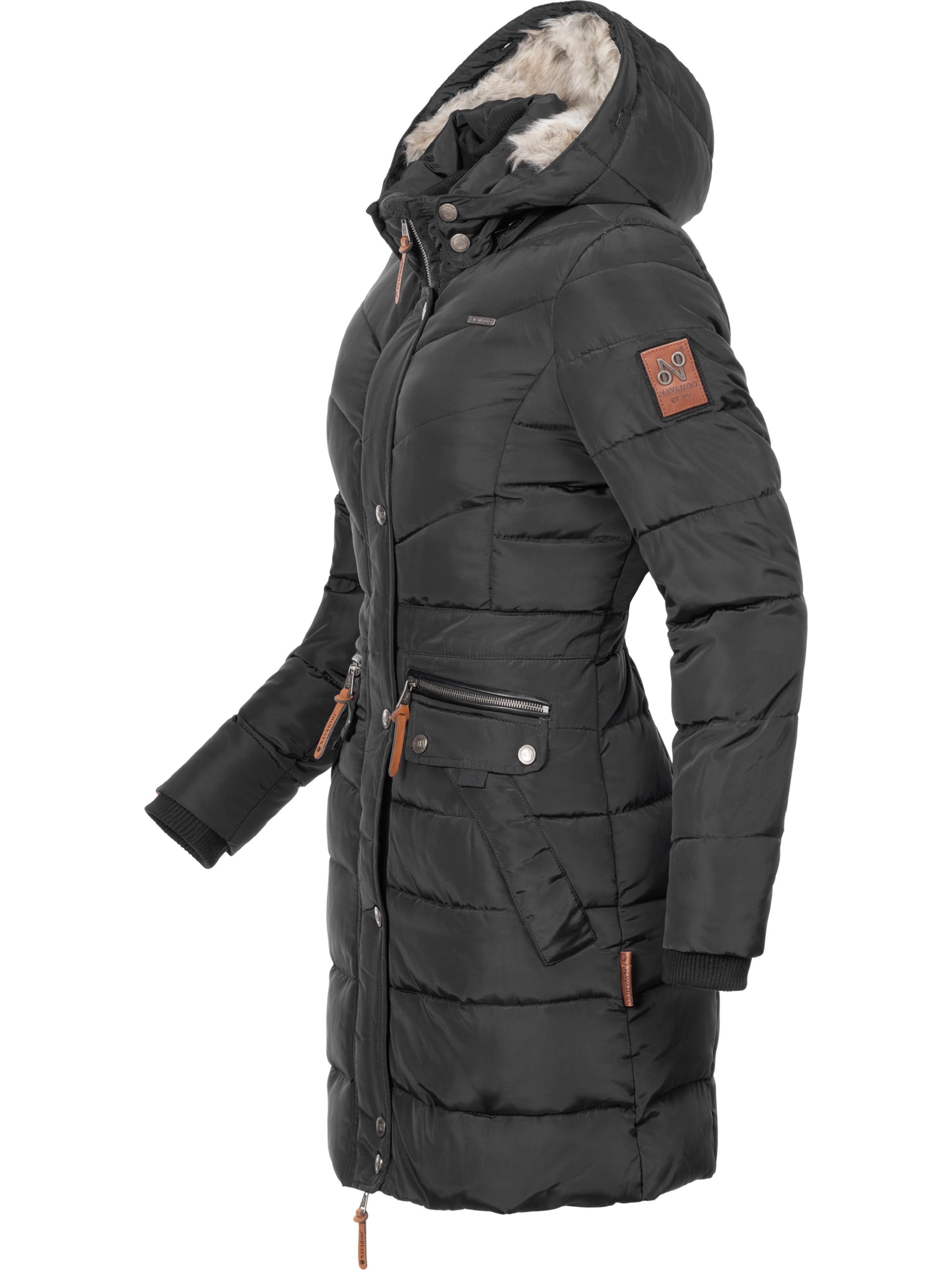 Navahoo Steppmantel »Steppmantel Paula«, stylischer Winter Parka m. edlem Fellimitat