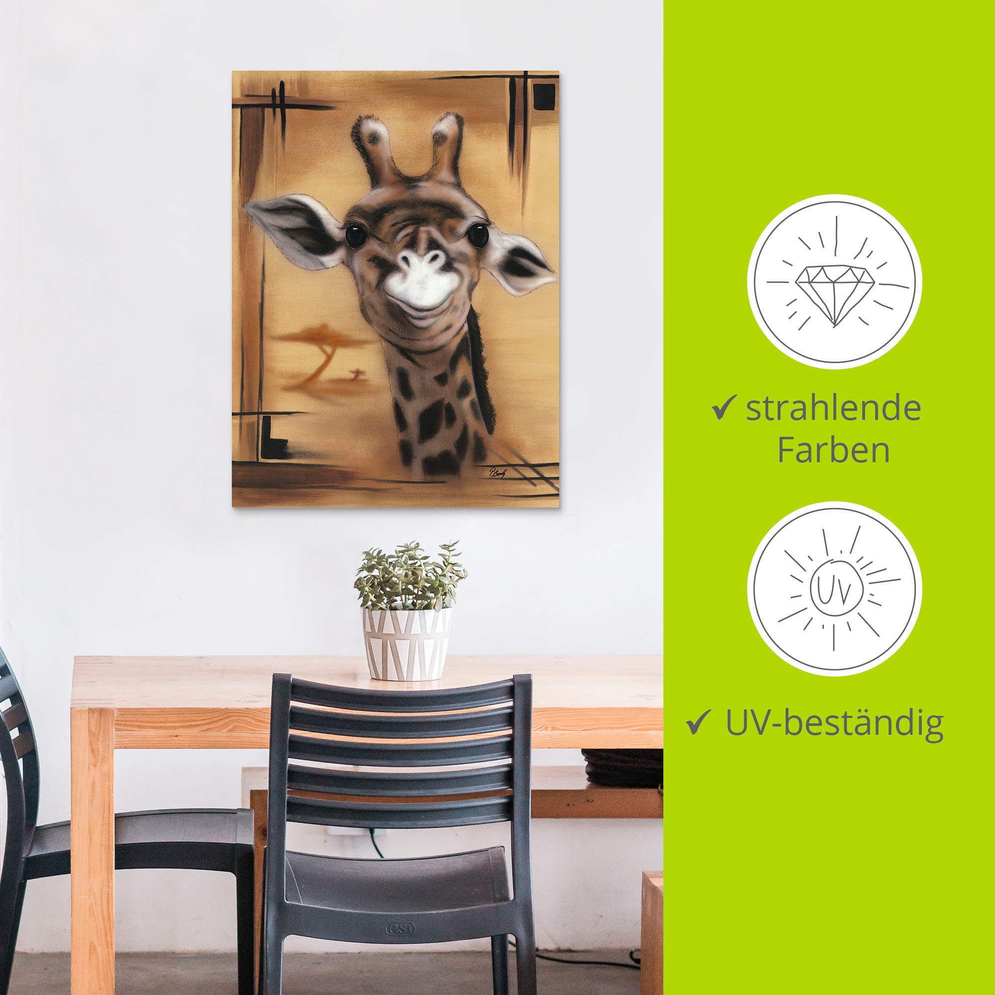 Artland Wandbild »Giraffe« Giraffen Bilder 1 Stk. tlg. als Alubild, Leinwandbild in verschied. Größen