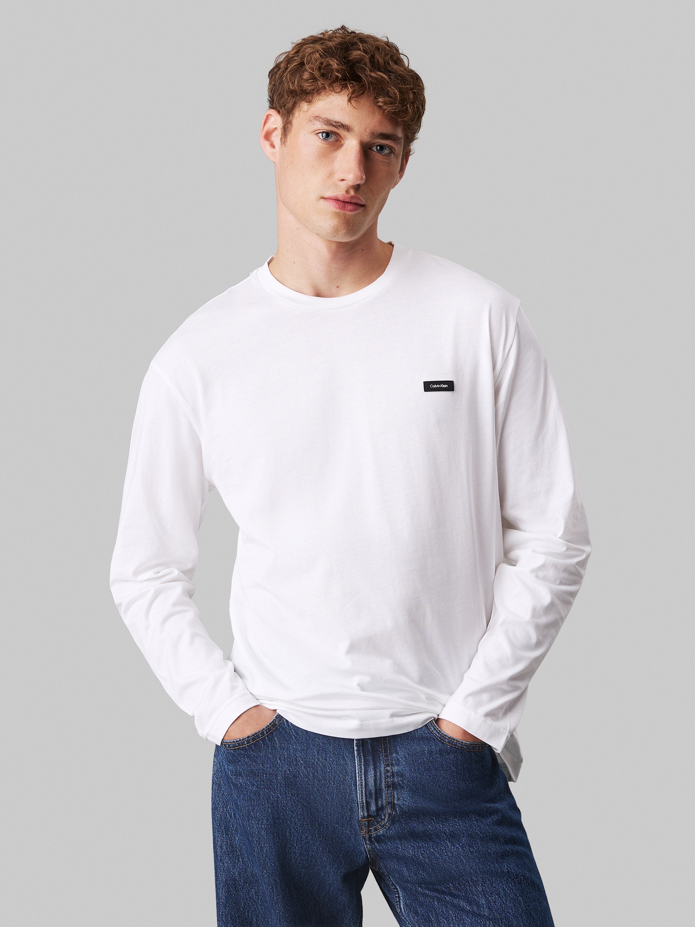 Calvin Klein Langarmshirt »COTTON COMFORT LS T-SHIRT«, mit Logopatch