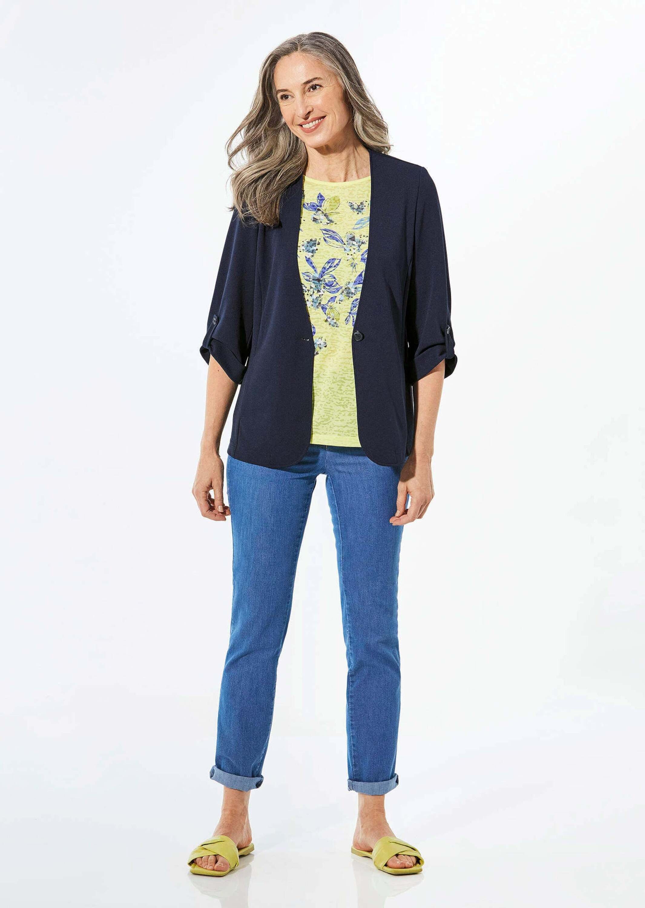 GOLDNER Jackenblazer »Kurzgröße Blazer mit Cardiganausschnitt«