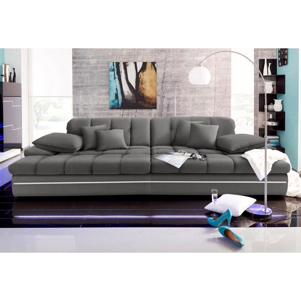 Mr. Couch Big-Sofa »Biarritz 2«, wahlweise mit Kaltschaum (140kg Belastung/Sitz) und Kopfteilverstellung