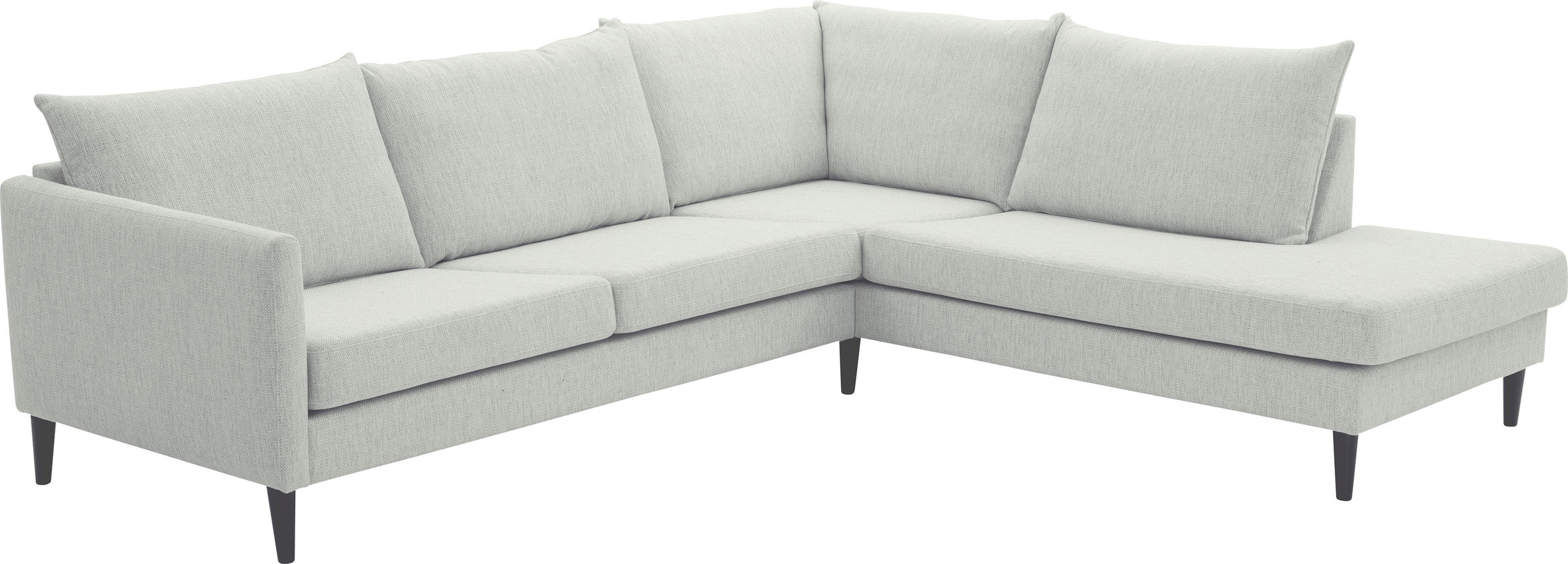 ATLANTIC home collection Ecksofa »Rekvik L-Form«, mit Wellenunterfederung, mit Massivholzfüßen