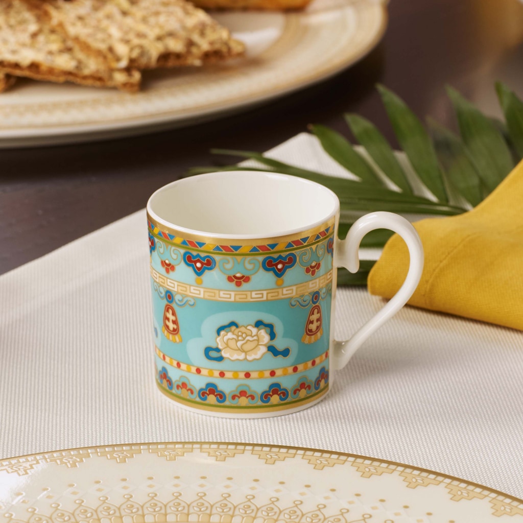 Villeroy & Boch Tasse »Espressotassen mit Untertassen Samarkand Aquamarin 50 ml 12er Set bunt«