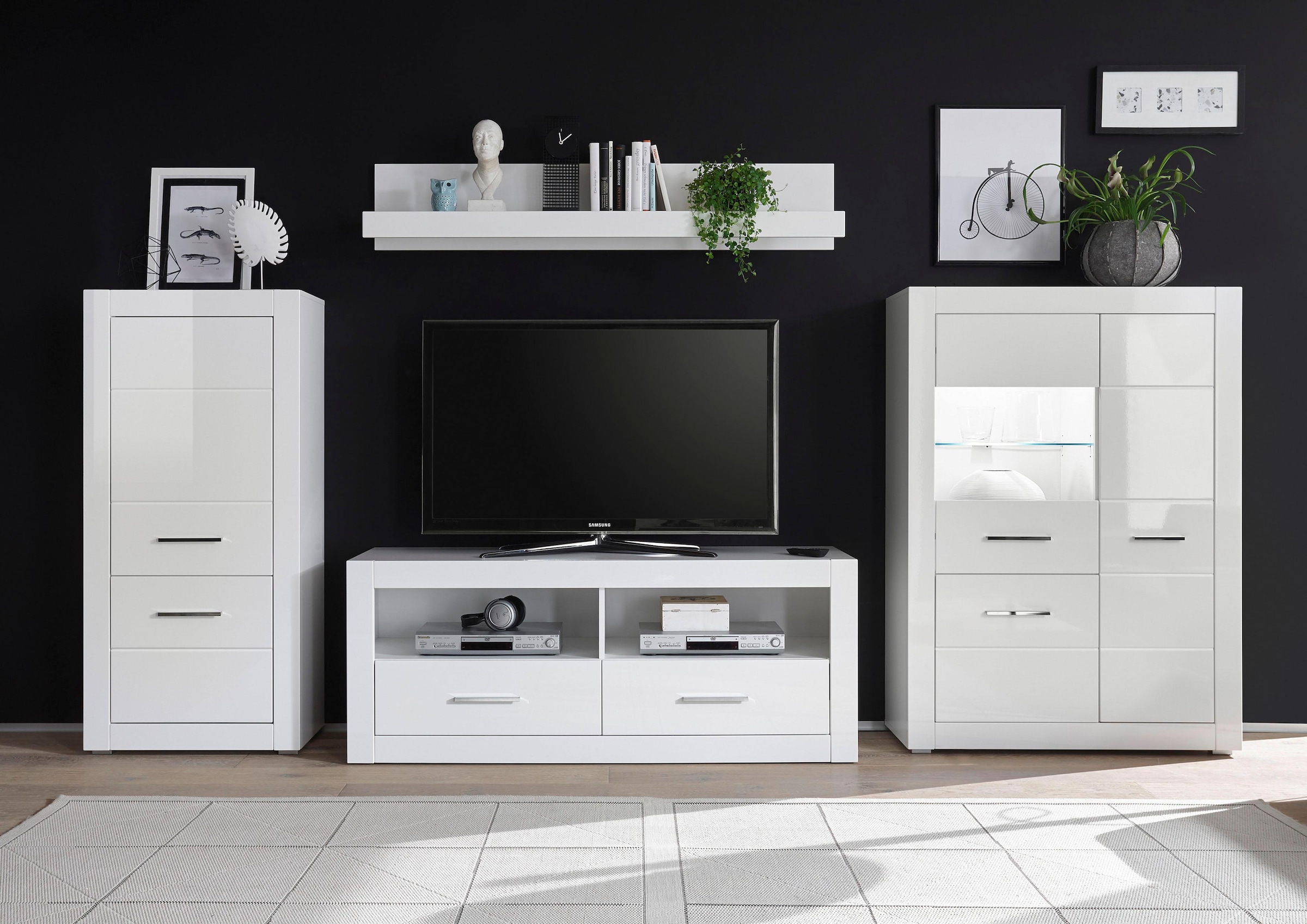 INOSIGN Wohnwand »BIANCO«, (Set, 4 St.)