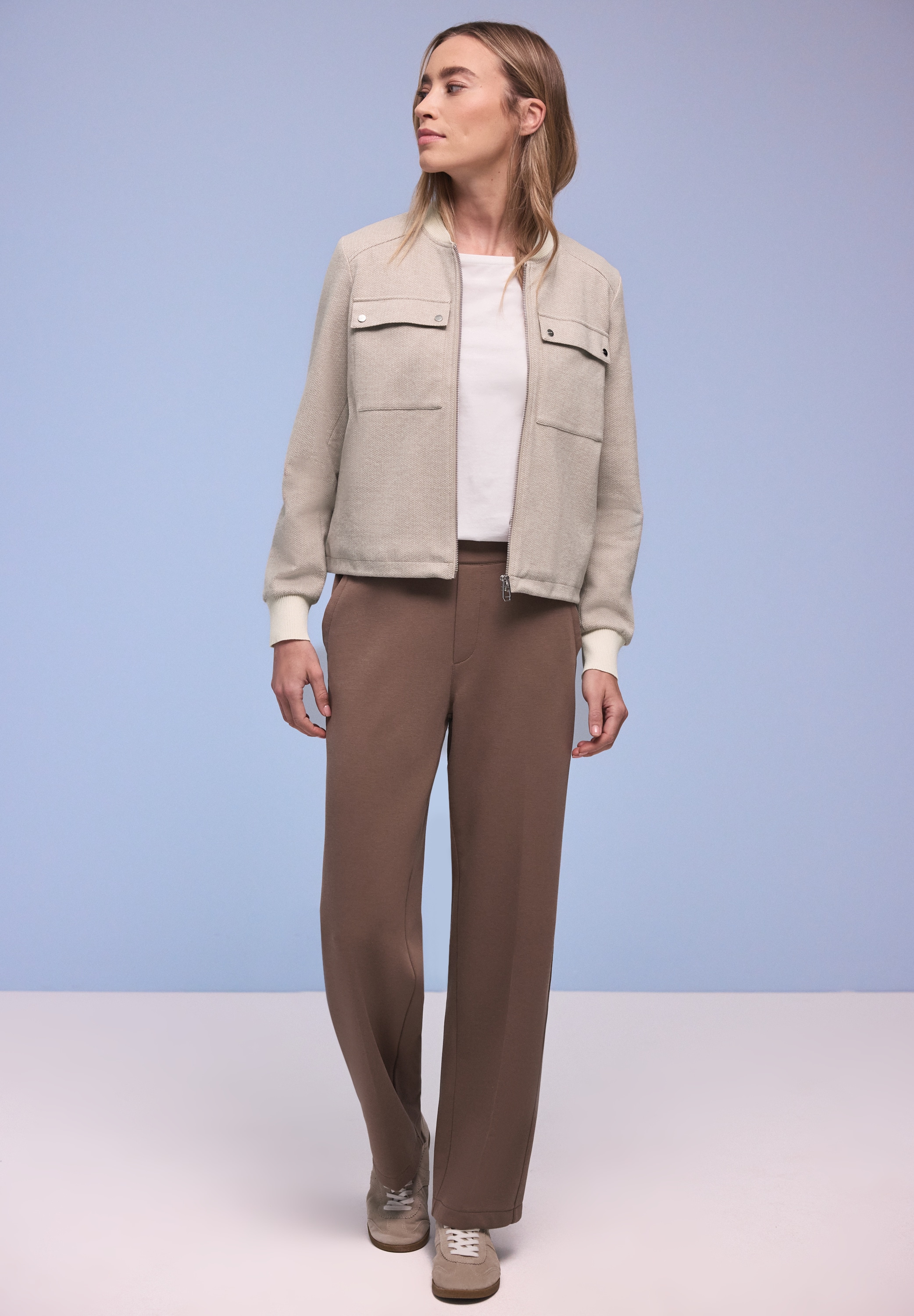 STREET ONE Blouson ohne Kapuze mit modernem Herringbone‑Muster