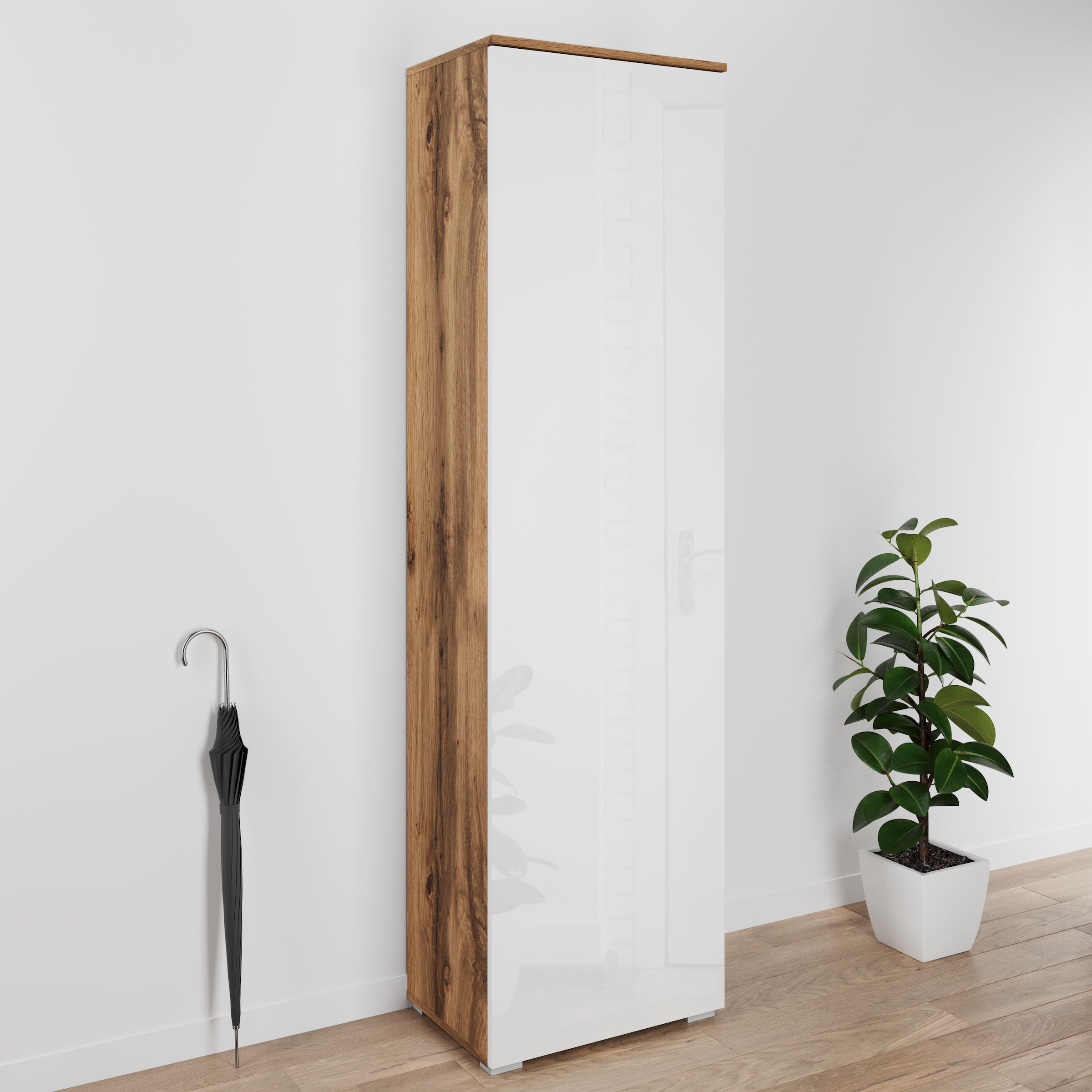 INOSIGN Schuhschrank »Paris, stehend oder hängend montierbar, Türanschlag wechselbar«, moderne Garderobenschrank Höhe 180cm, 6 geräumiger Fächer