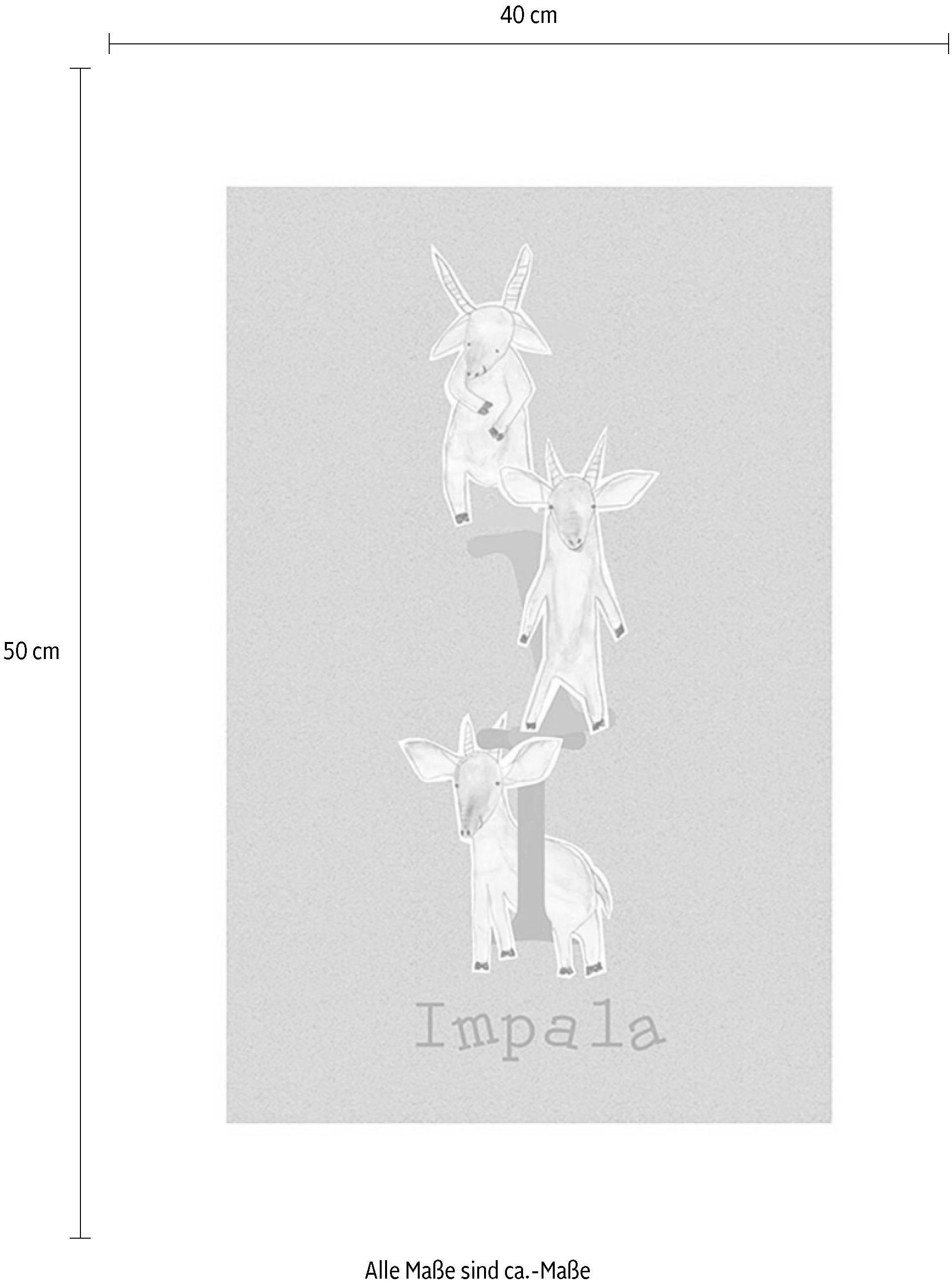 Komar Bild »ABC Animal I« Buchstaben 1 Stk. tlg. Wandbild zur Dekoration - ohne Rahmen