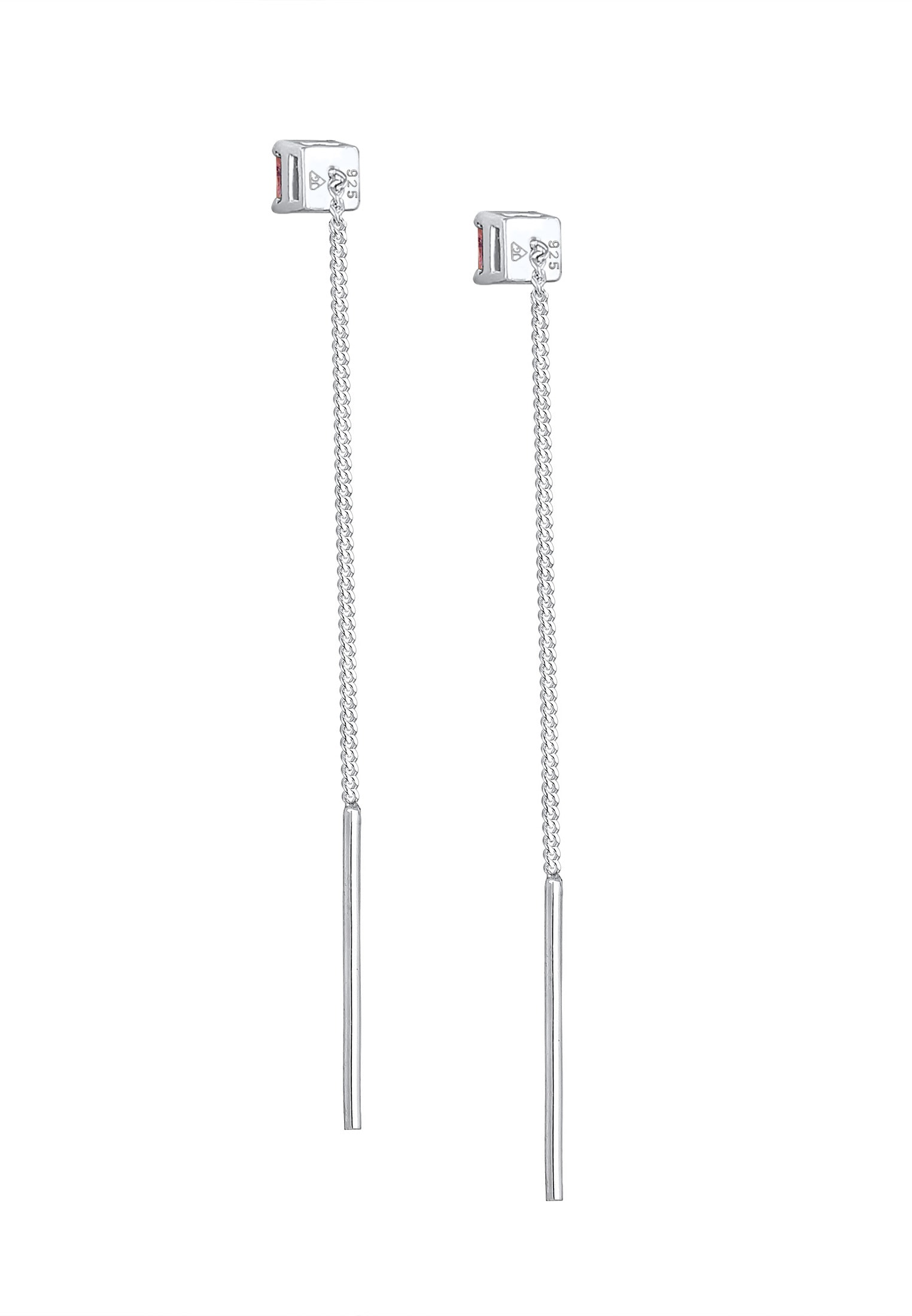 Elli Paar Ohrstecker »Ohrringe Durchzieher Zirkonia Funkelnd Fein 925 Silber«