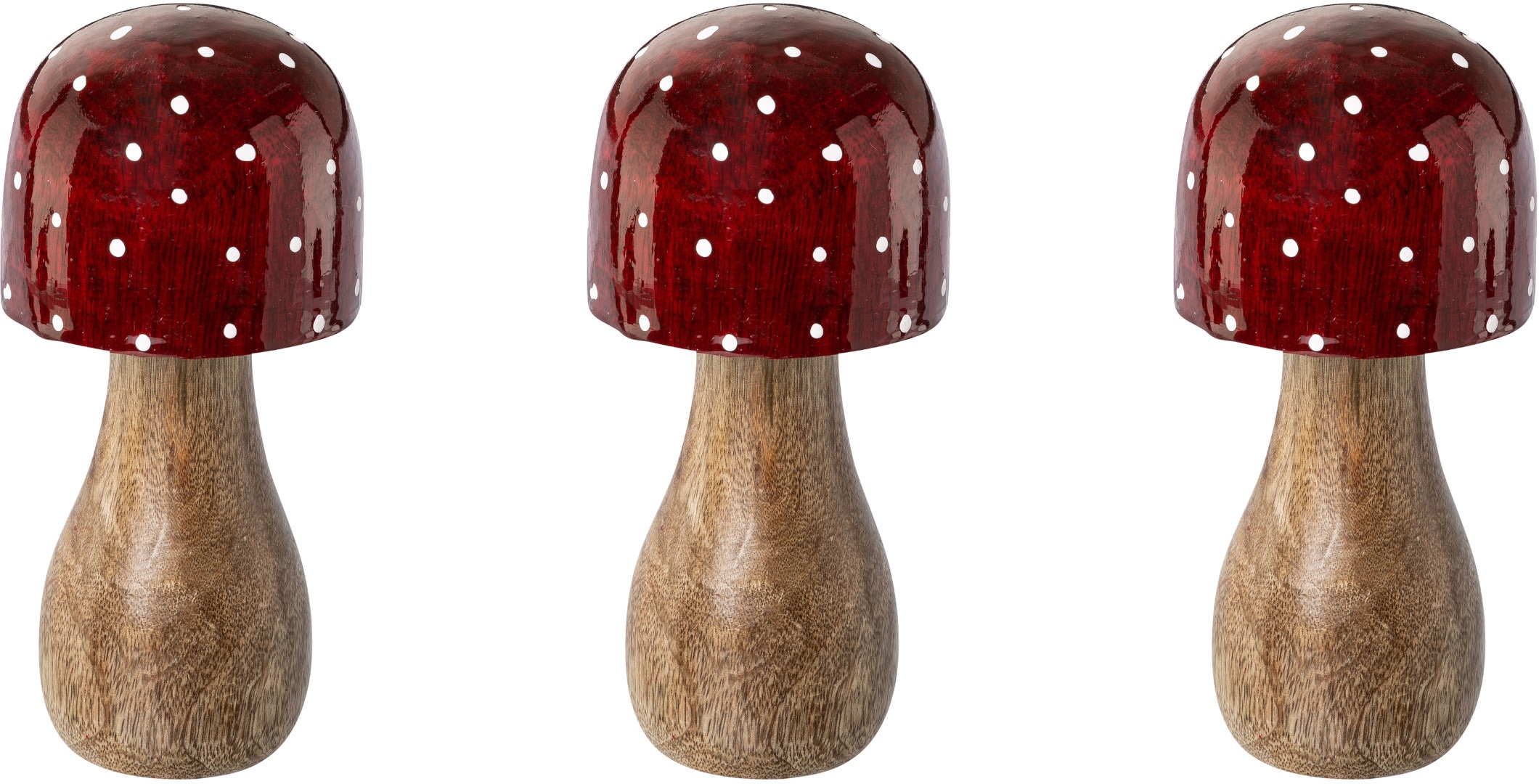 mit bestellen Weihnachtsdeko Creativ rot«, rot »Fliegenpilz, leuchtenden Hüten Weihnachtsfigur deco bequem