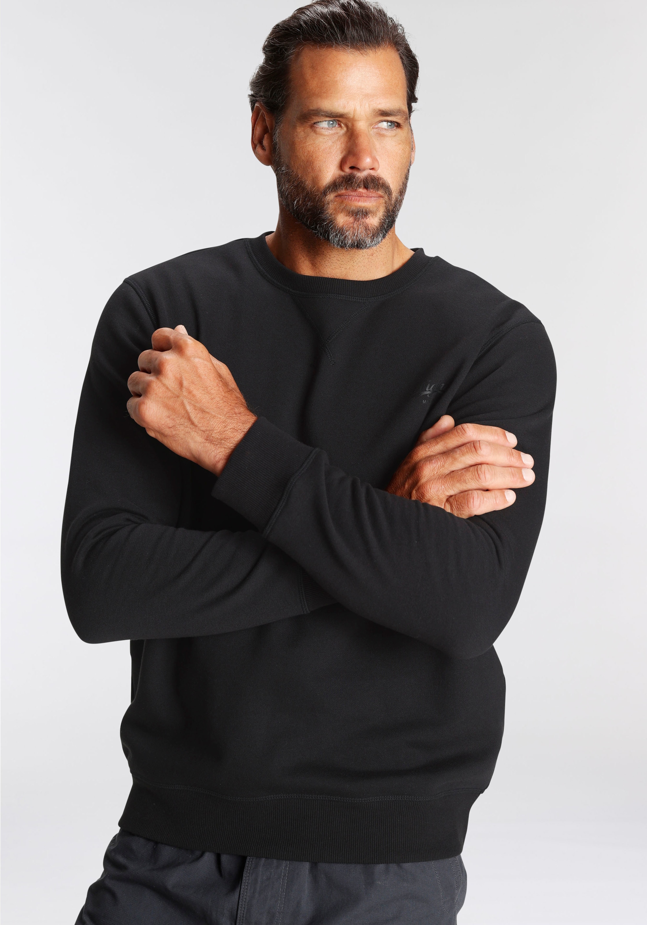 Man's World Sweatshirt, Langarm, Basic-Stil, unifarben, Rundhalsausschnitt