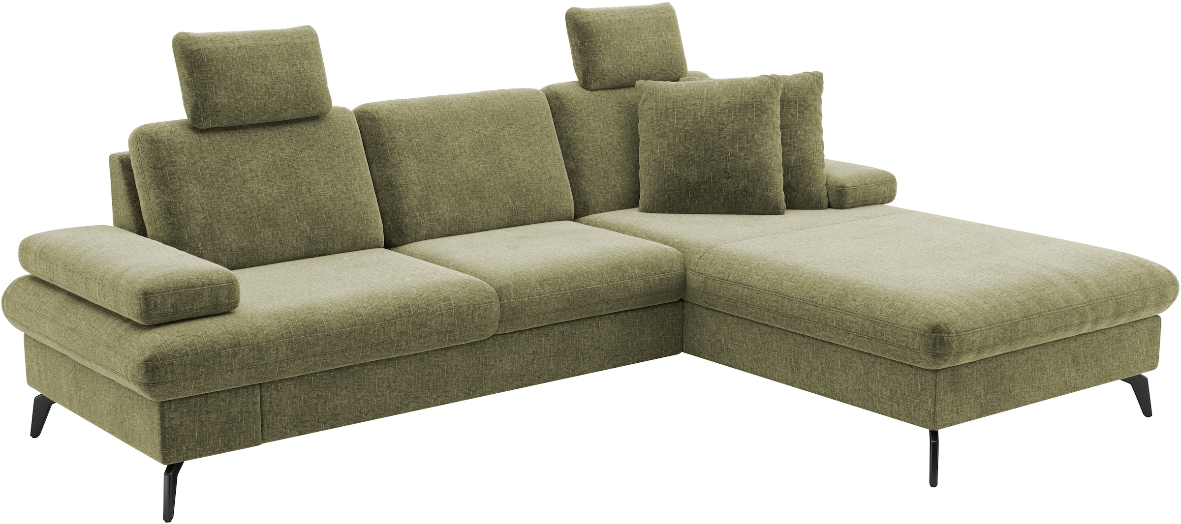 sit&more Ecksofa »Morris Jubi L-Form, B: 247 cm«, mit Armteilfunktion & 1 Zierkissen, optional Bettfunktion