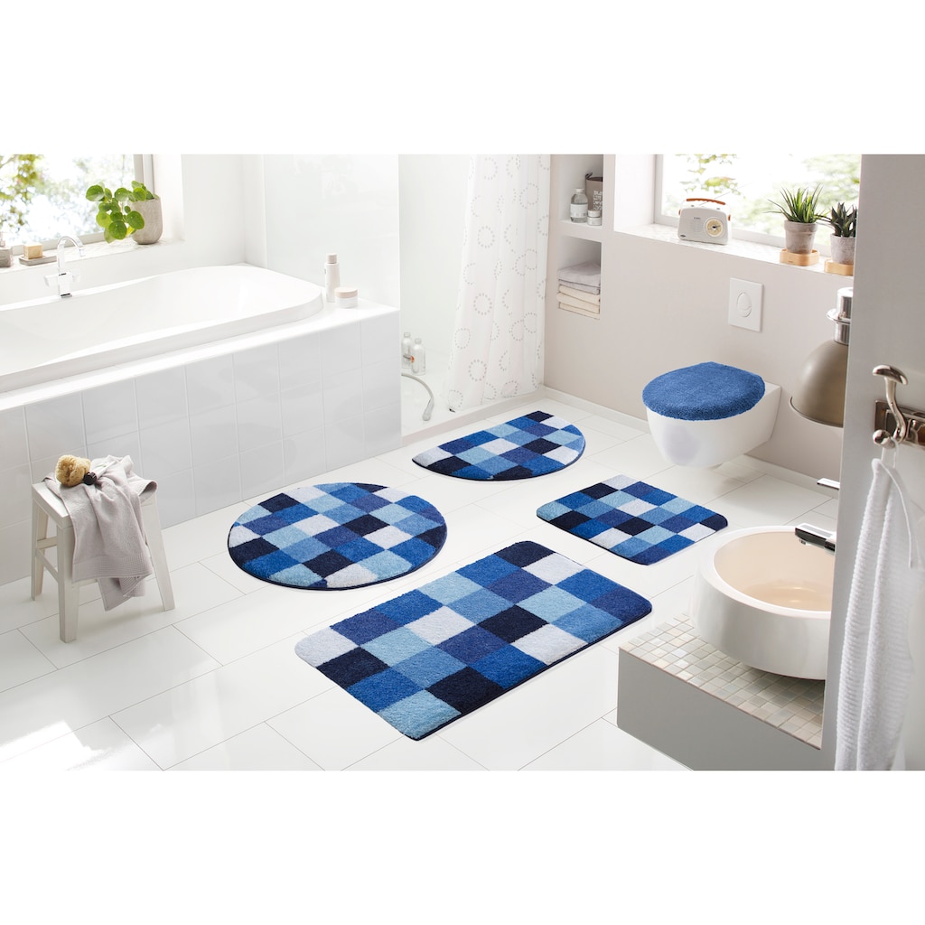 Grund Badematte »Mosaik«, Höhe 20 mm, rutschhemmend beschichtet, fußbodenheizungsgeeignet, angenehm weich, Badematten auch als 3 teiliges Set erhältlich