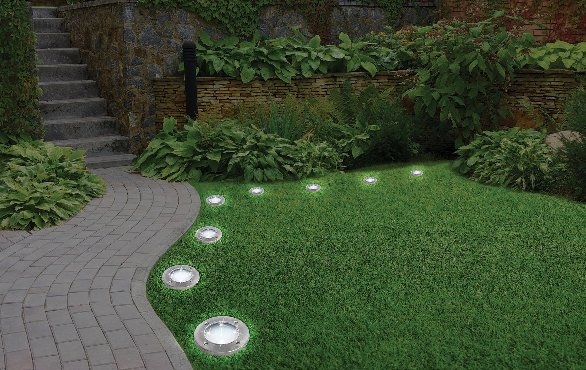 MediaShop LED Gartenleuchte »DISK LIGHTS«, kaufen Stück 8 Jahren 3 Set XXL online | Garantie mit mit