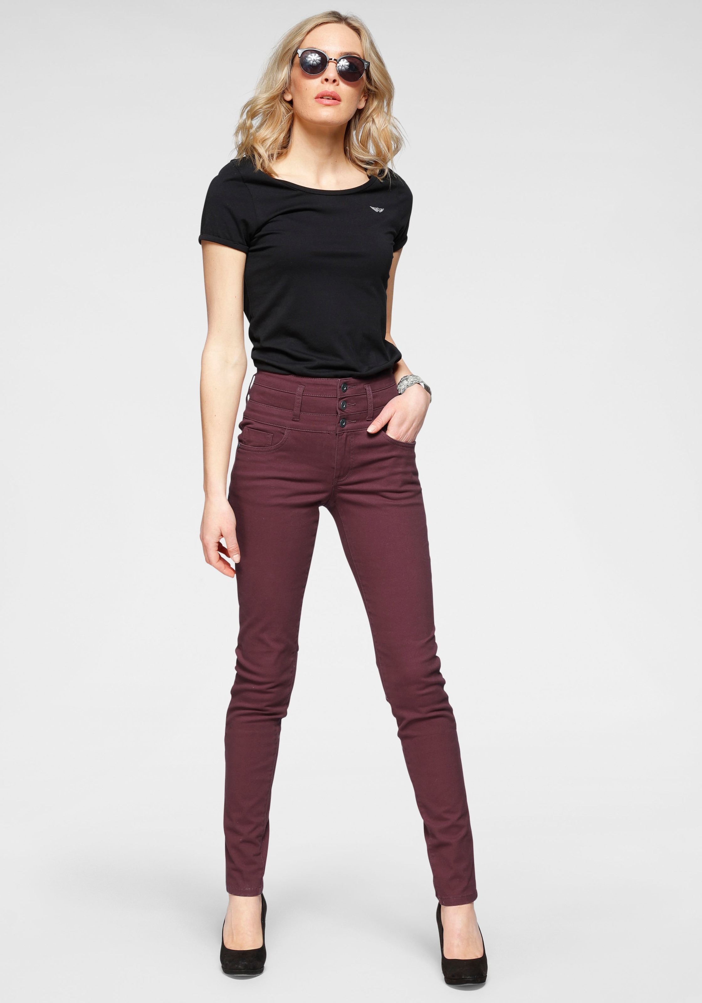 Arizona T-Shirt, Kurzarm, figurbetont, Basic-Stil, aus Baumwollmischung