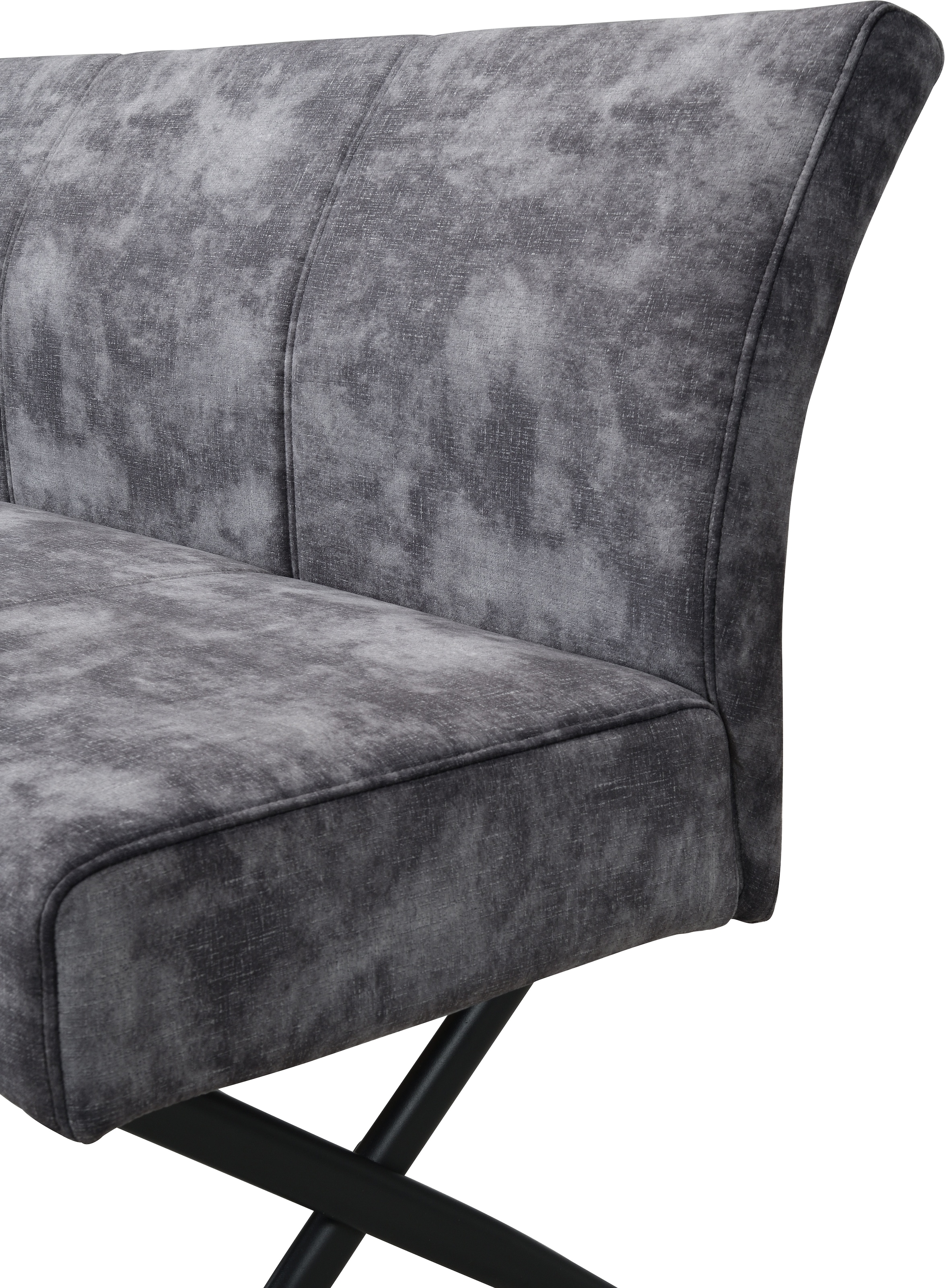 HELA Sitzbank »PORTO« 1 Stk. tlg. Einzelbank mit Rücken, X-Gestell, Federkorb, Vintage Velvet Optik