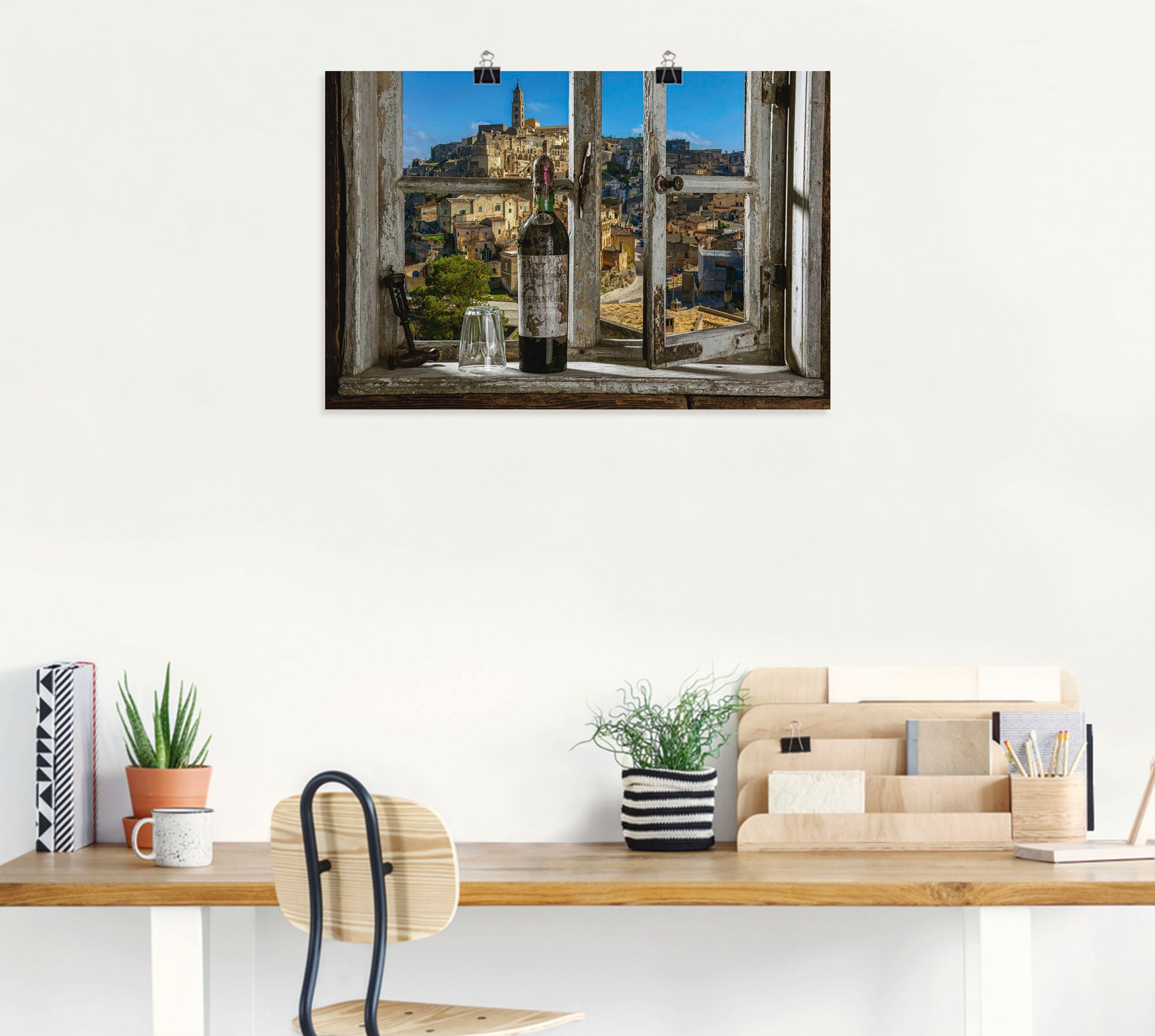 Artland Wandbild »Blick aus dem Fenster Matera, Italien« Fenster & Türen 1 Stk. tlg. als Alubild, Outdoorbild, Leinwandbild, Poster, Wandaufkleber