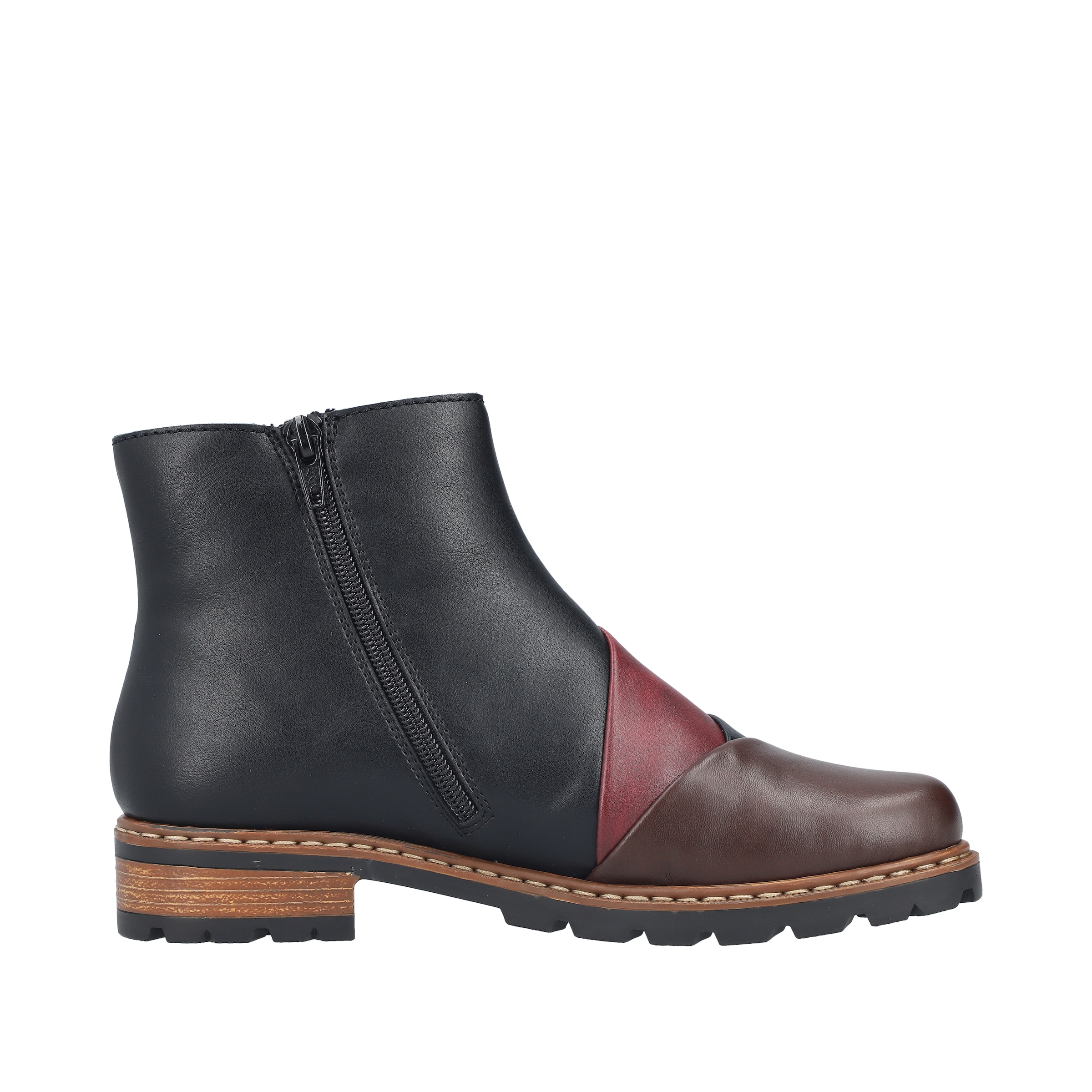 Rieker Winterboots  Stiefelette in aktueller Patchwork-Optik, Warmfutter