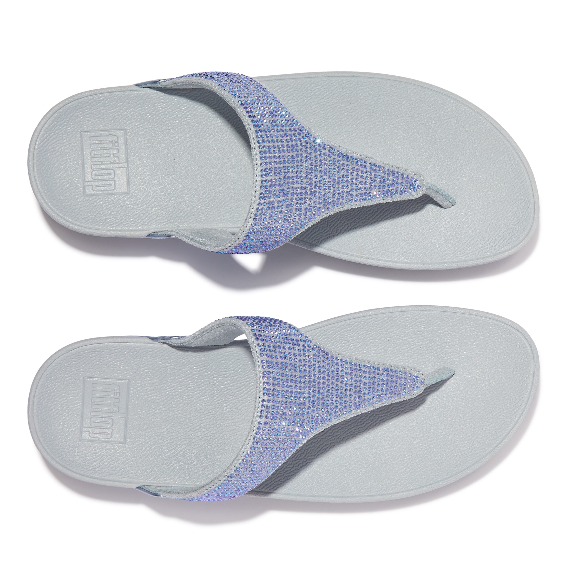 Fitflop Dianette »LULU CRYSTAL EMBELLISHED TOE-POST SANDALS - HOTFIX«, Keilabsatz, Sommerschuh, Zehentrenner mit weichem Zehensteg