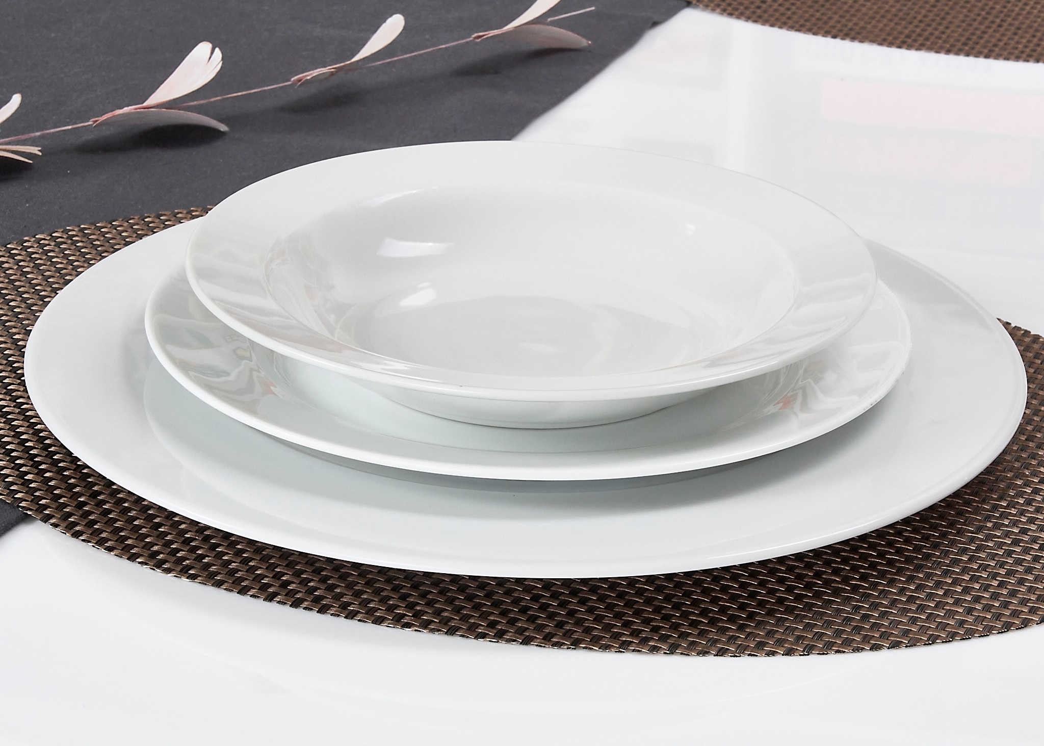 Retsch Arzberg Servierplatte »Platzteller HEIKE WEISS 32 cm, Set 2-teilig, rund, Porzellan« vielfältig einsetzbar als Platzteller,Servierplatte oder für Tischdeko