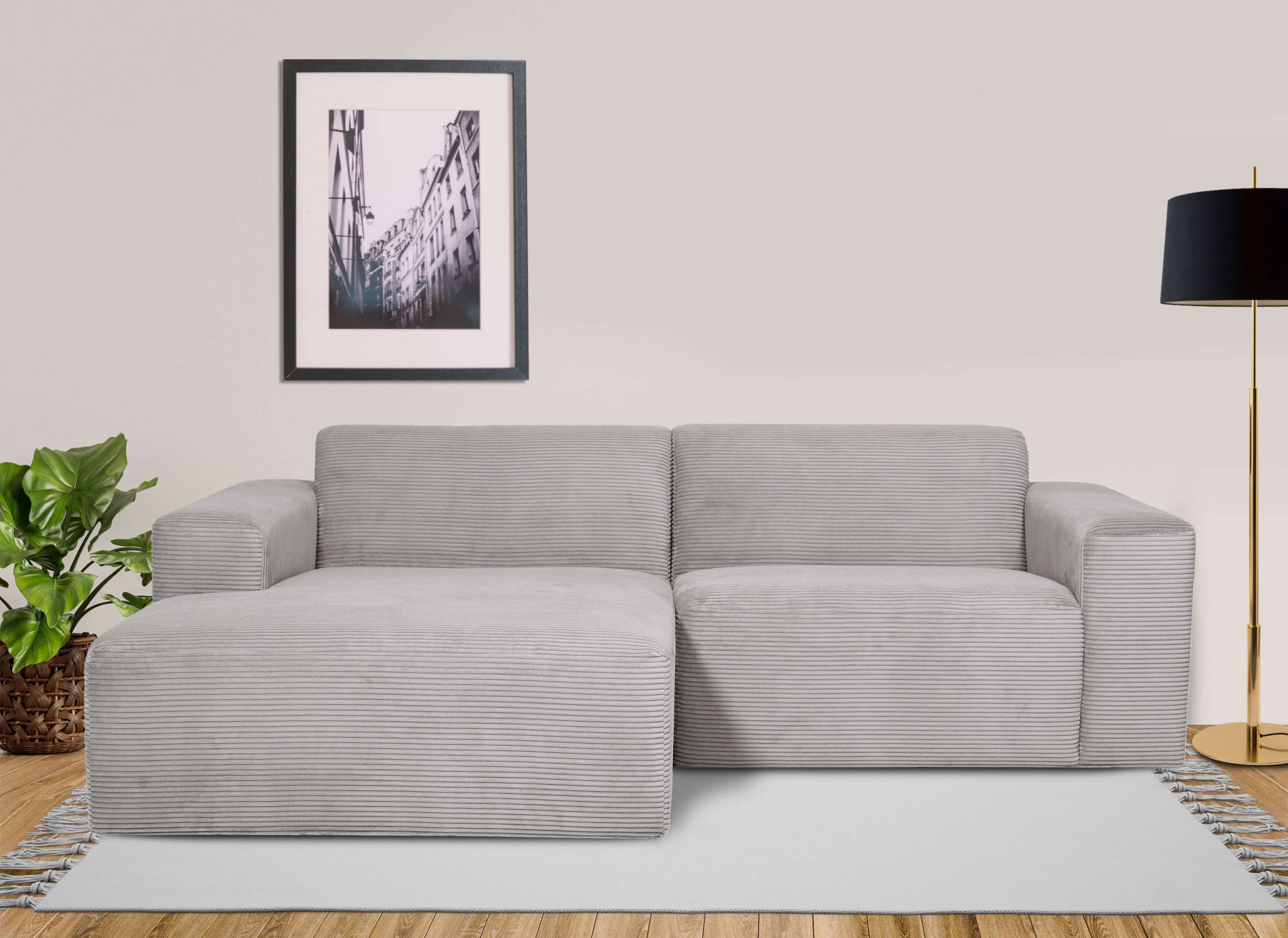INOSIGN Ecksofa »Koa,228cm, L-Form, Modulsofa, Webstoff, Cord«, Designsofa in Cord, weicher Lounge-Sitzkomfort