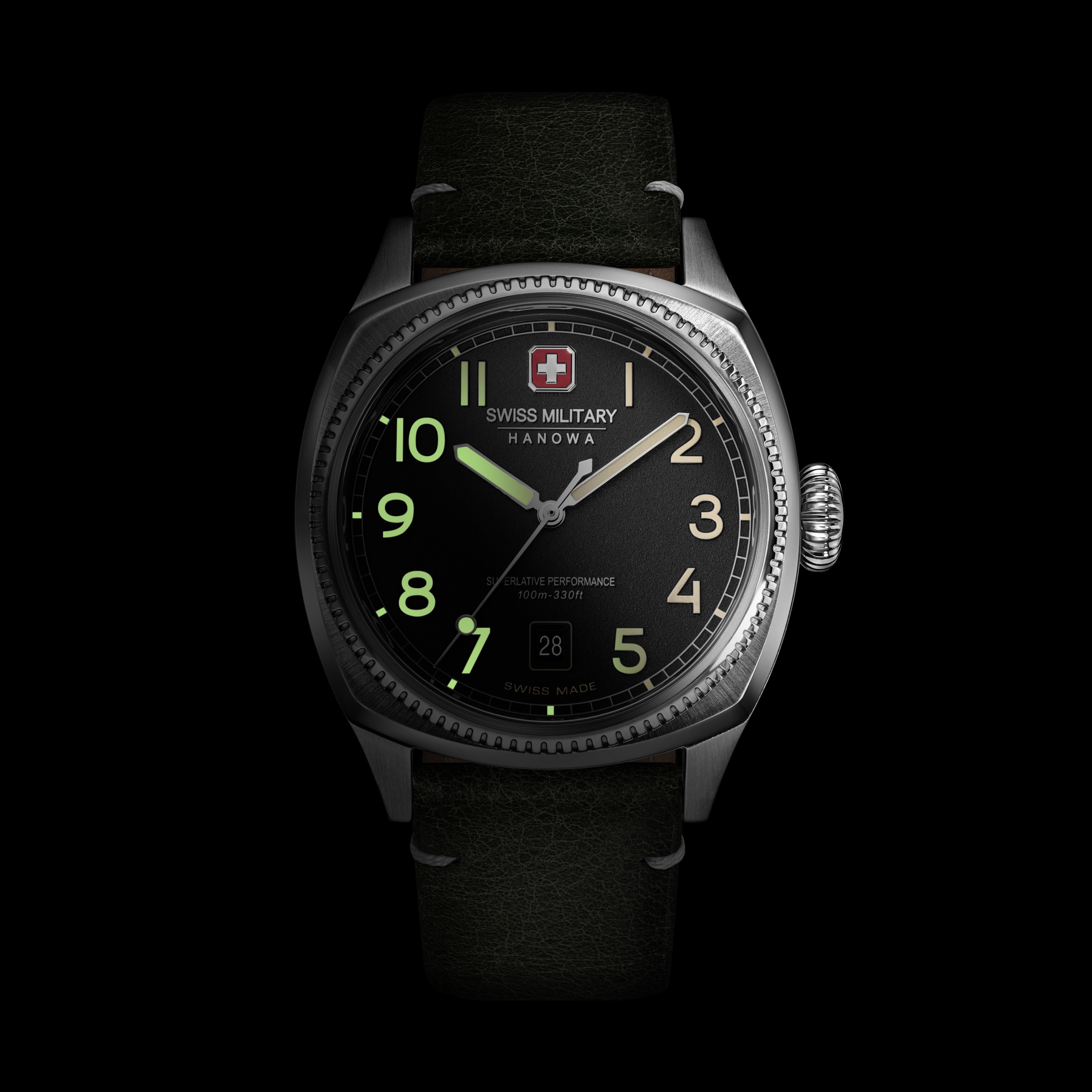 Swiss Military Hanowa 1100000002199 »Condor« Armbanduhr, Herrenuhr, Swiss Made, Lederarmband, analog, Tag