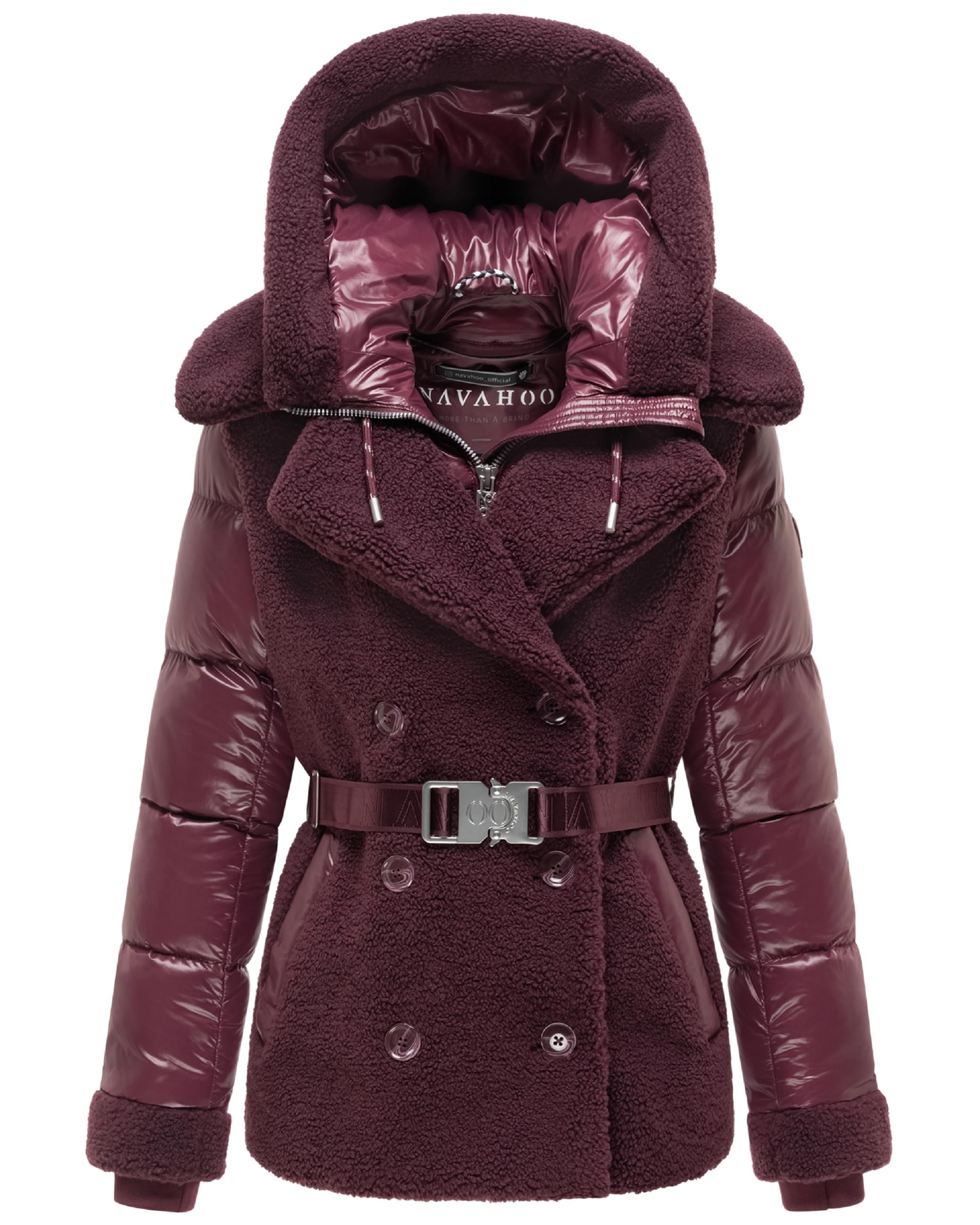Navahoo Winterjacke »Winterjacke Kuschelhäschen 14« mit Kapuze Warme Jacke im Teddy-Stepp-Materialmix mit Kapuze