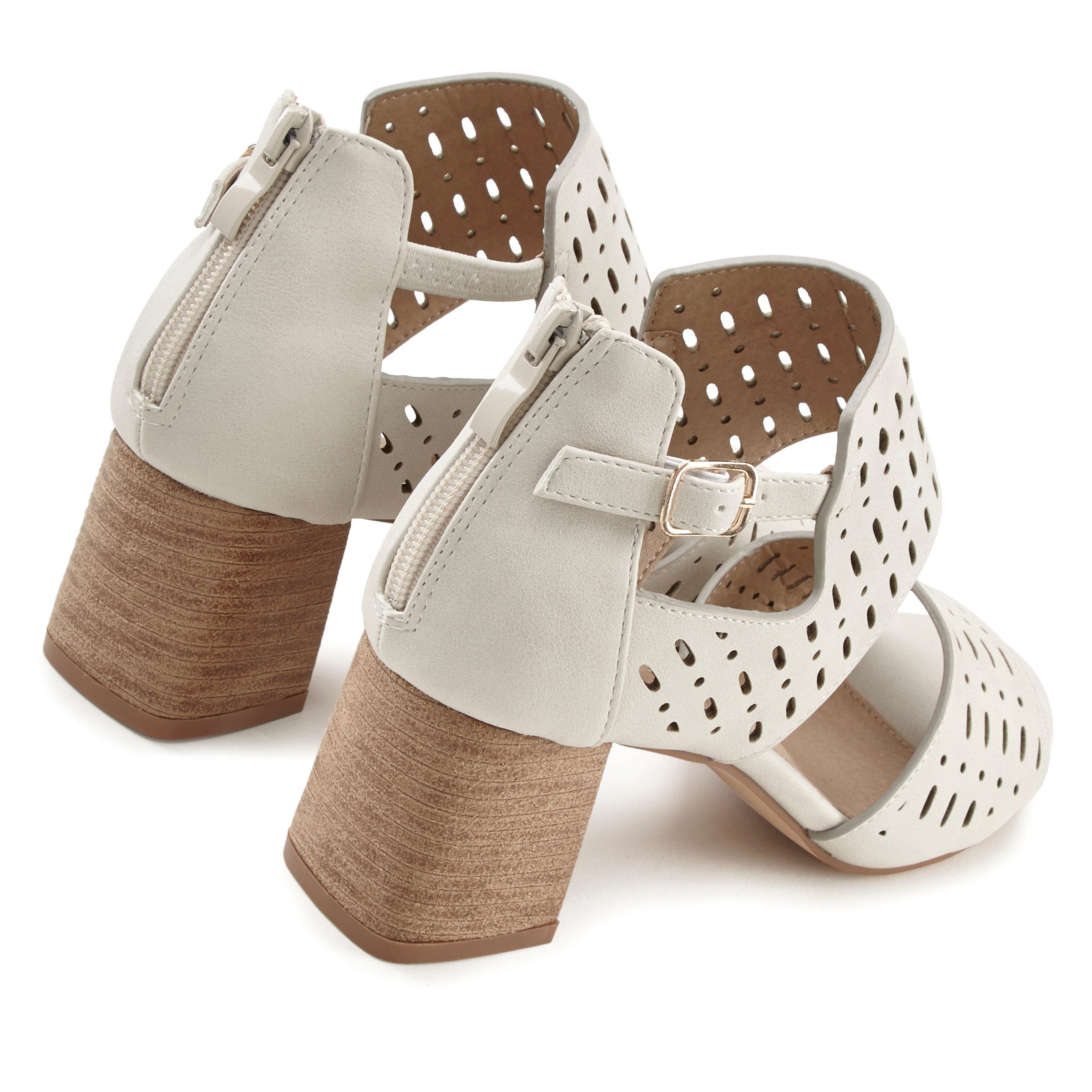 LASCANA Schaftsandalette »Sommerschuh«, Sommerschuh mit Blockabsatz und Cut-Outs VEGAN