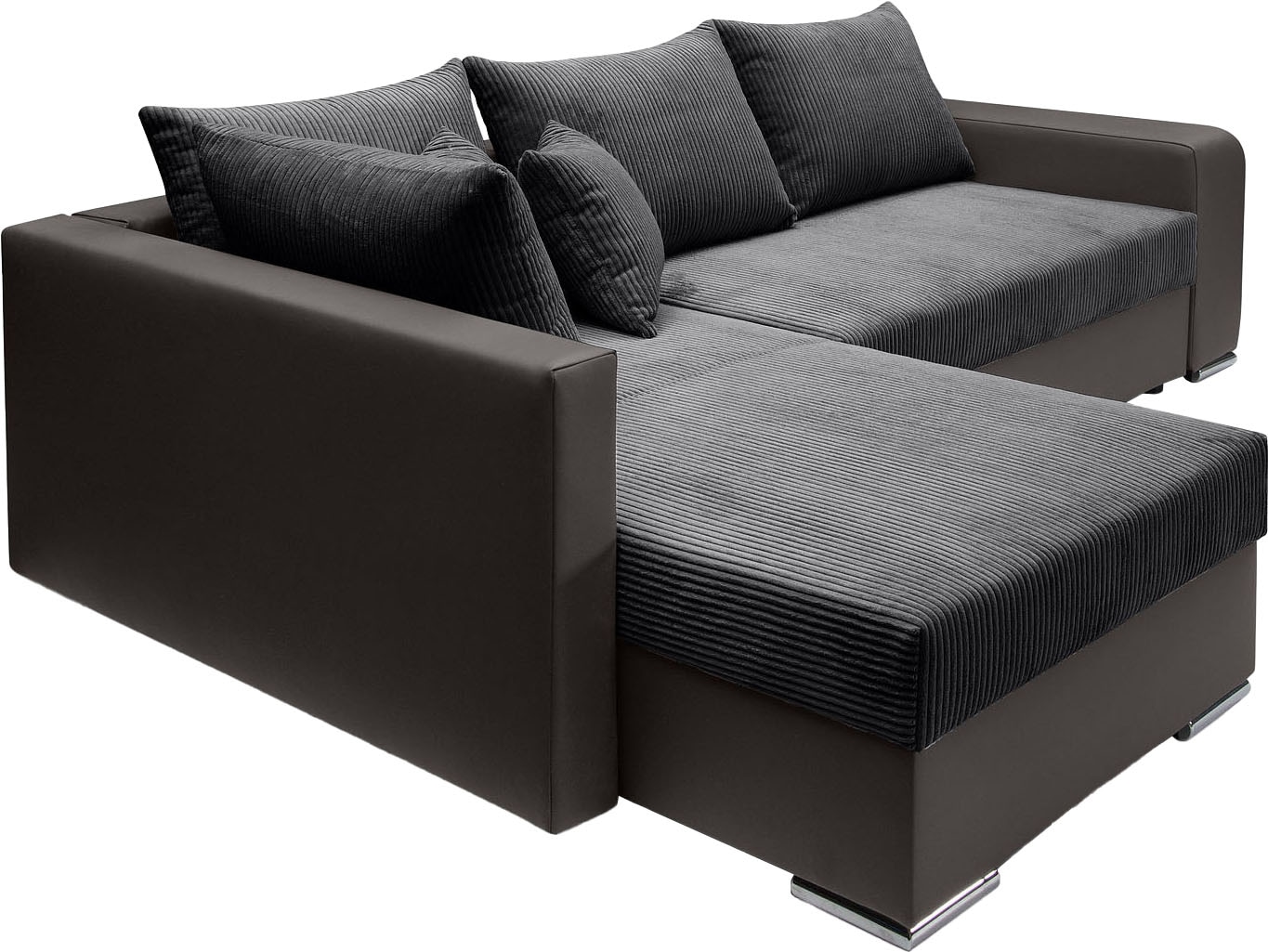COLLECTION AB Ecksofa »John L-Form«, Regalarmlehne,Bettfunktion,Bettkasten,Ottomane beiseitig montierbar