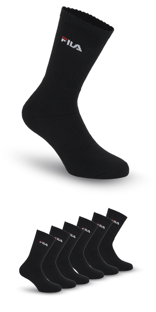Fila Sportsocken »UNISEX CREW TENNIS FULL TERRY SOCKS«, (6 Paar), mit eingestrickem Logo