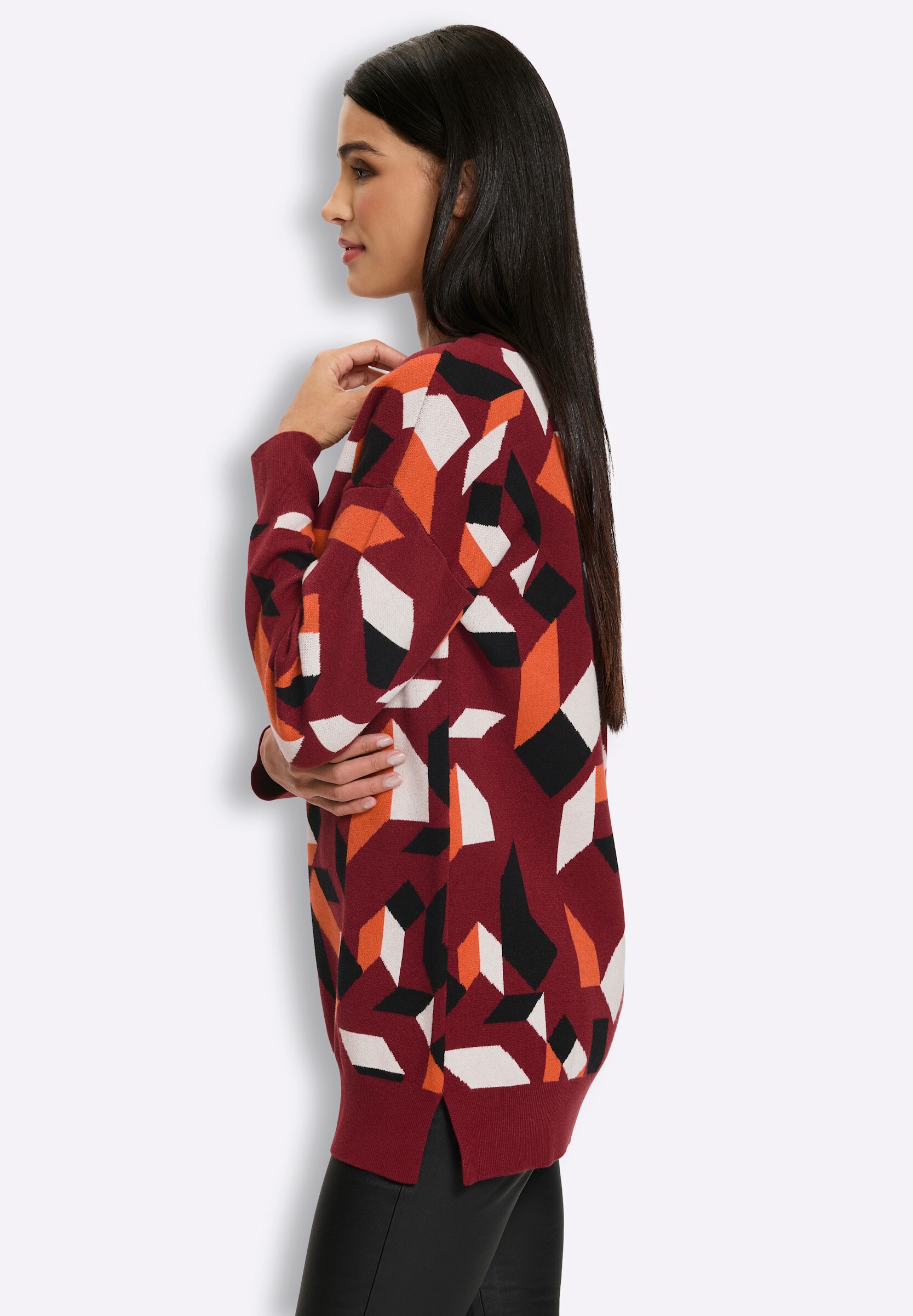 heine Strickpullover »Longpullover Longpullover mit Grafikmuster«