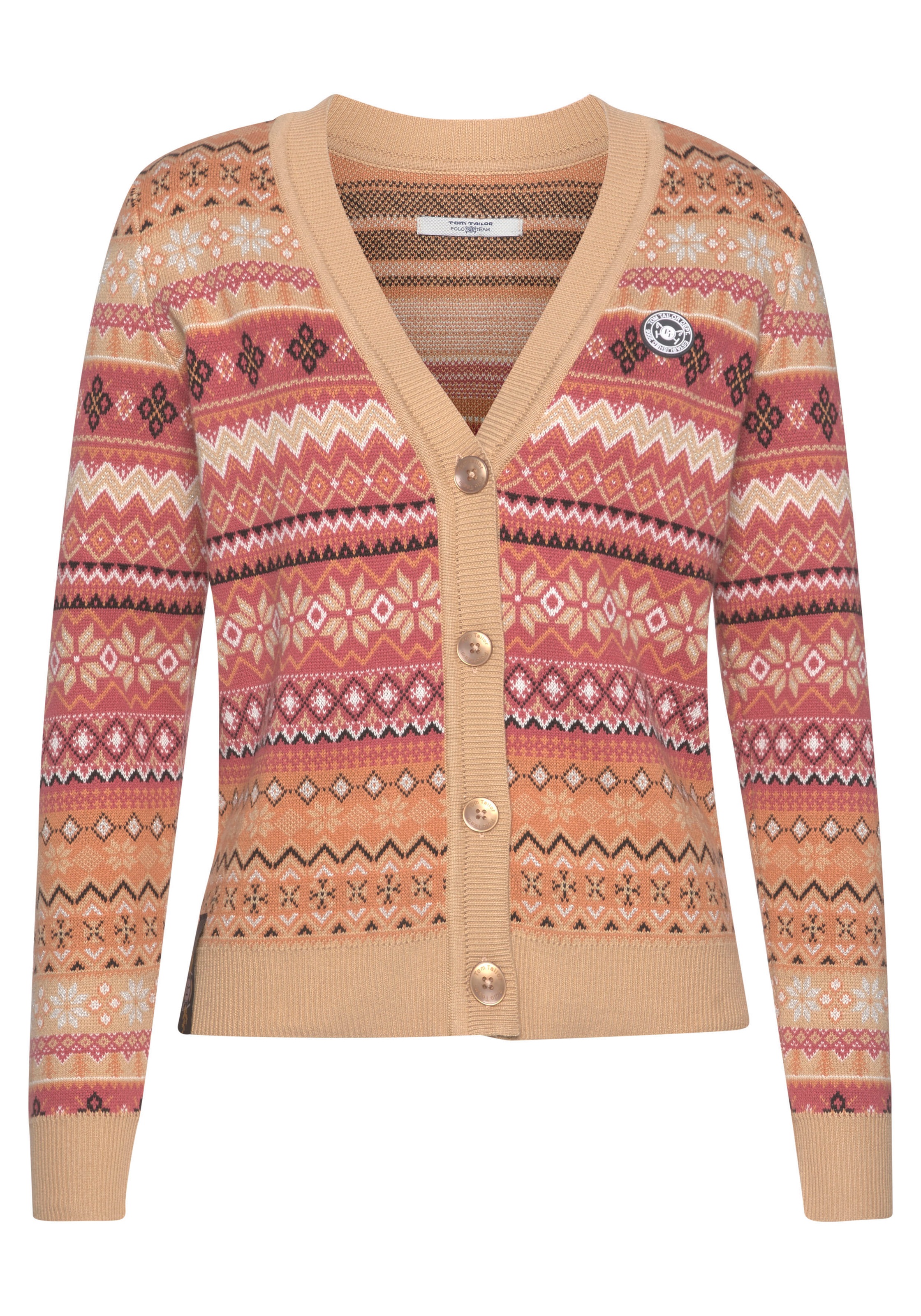TOM TAILOR Polo Team Cardigan im tollen Norweger-Strickmuster